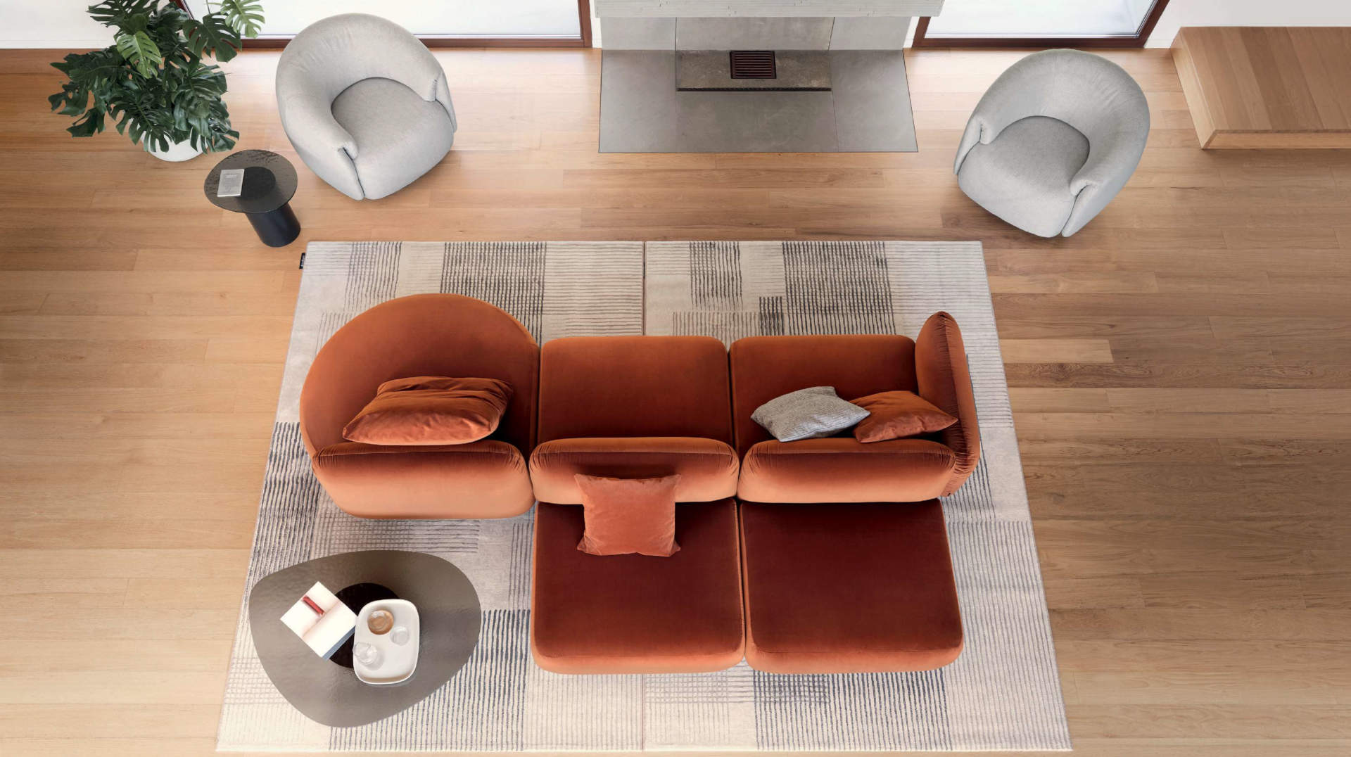 Zen Polypropylene/Polyester Japanese Ink-Design Rug