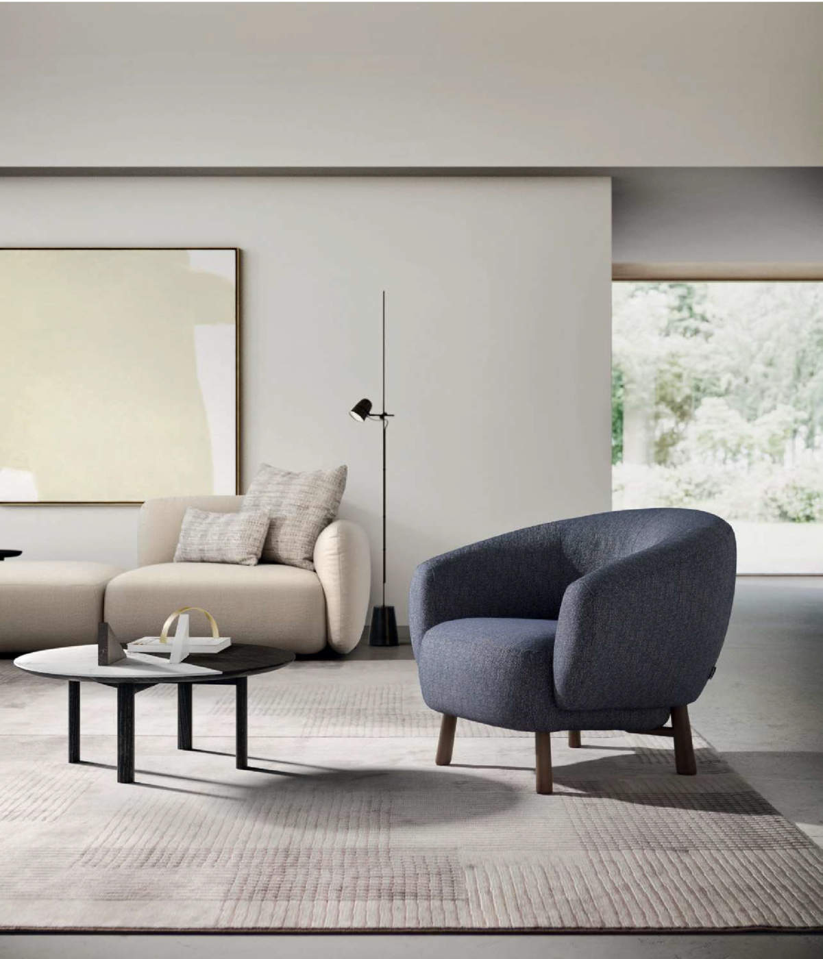 Zen Polypropylene/Polyester Japanese Ink-Design Rug