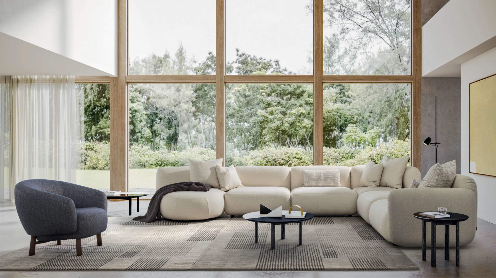 Zen Polypropylene/Polyester Japanese Ink-Design Rug