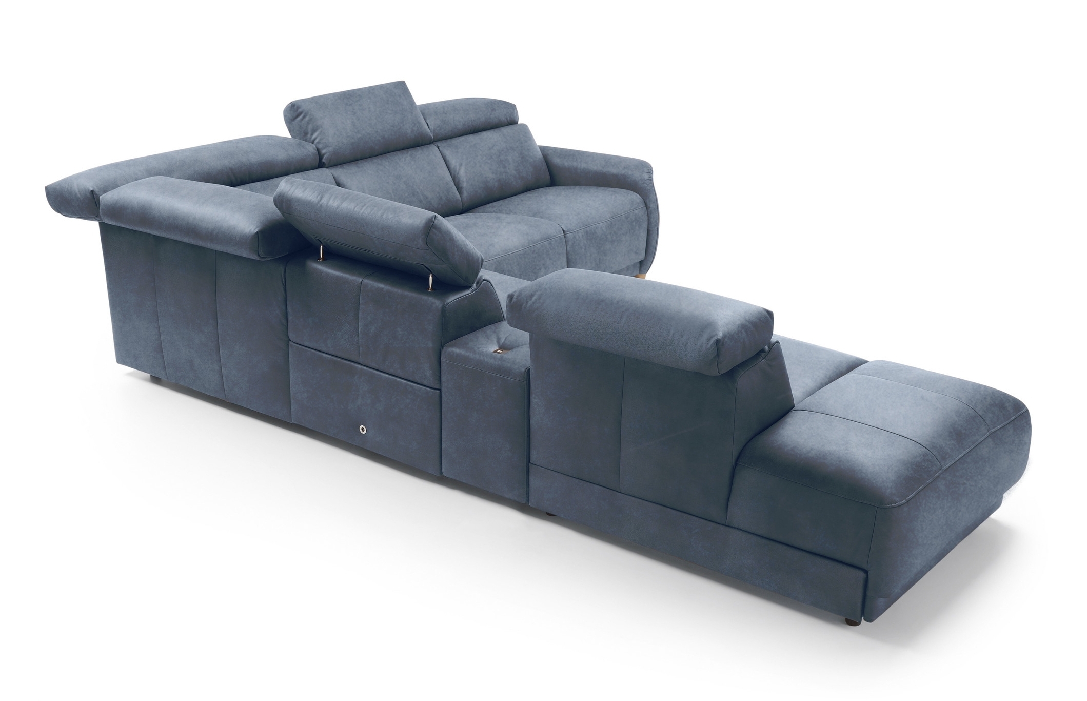 Microfiber Fabric Storage Sectional Sleeper Sofa