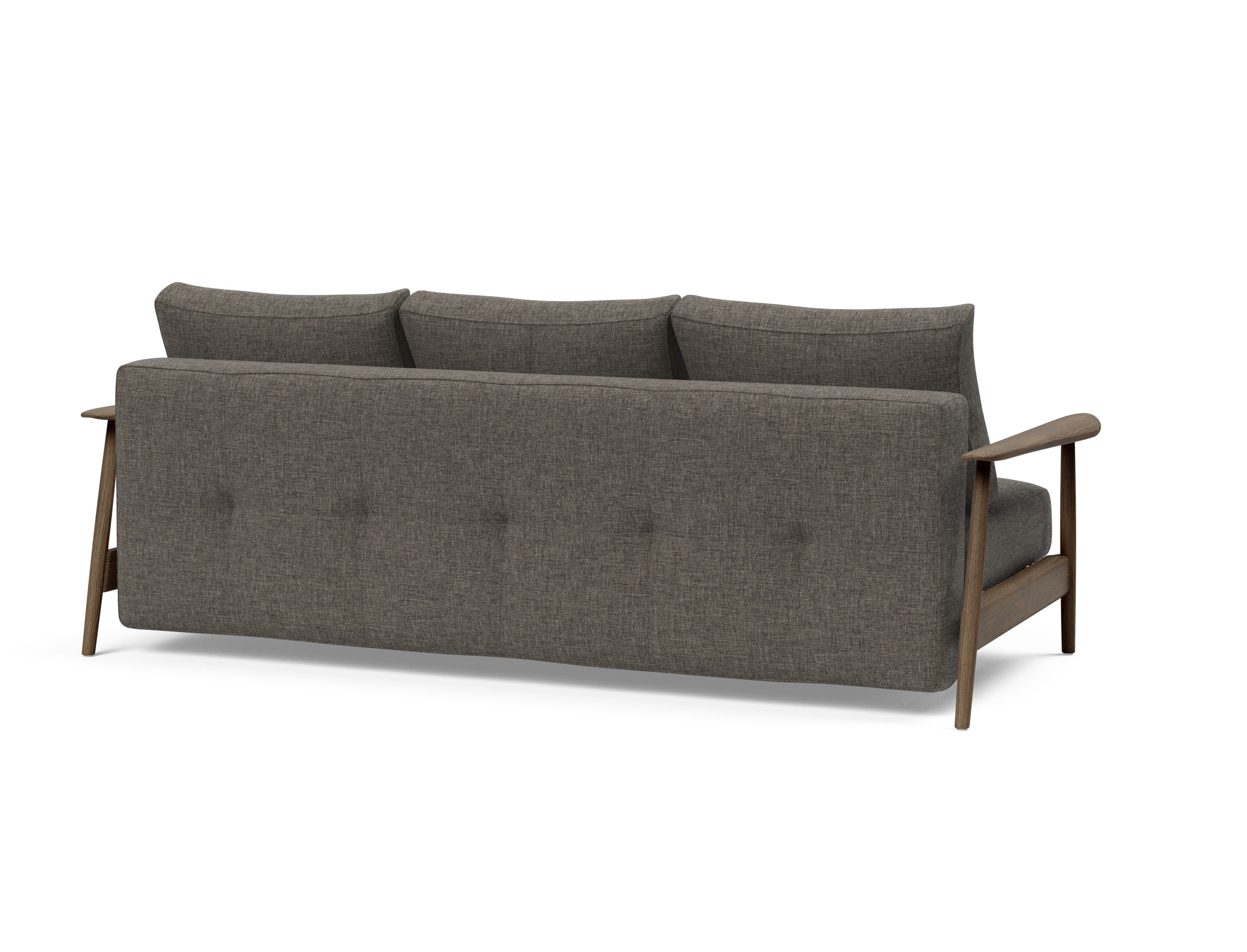 Caluma Quilt Fabric Sofa Bed w/Smoked Oak Arms & Legs