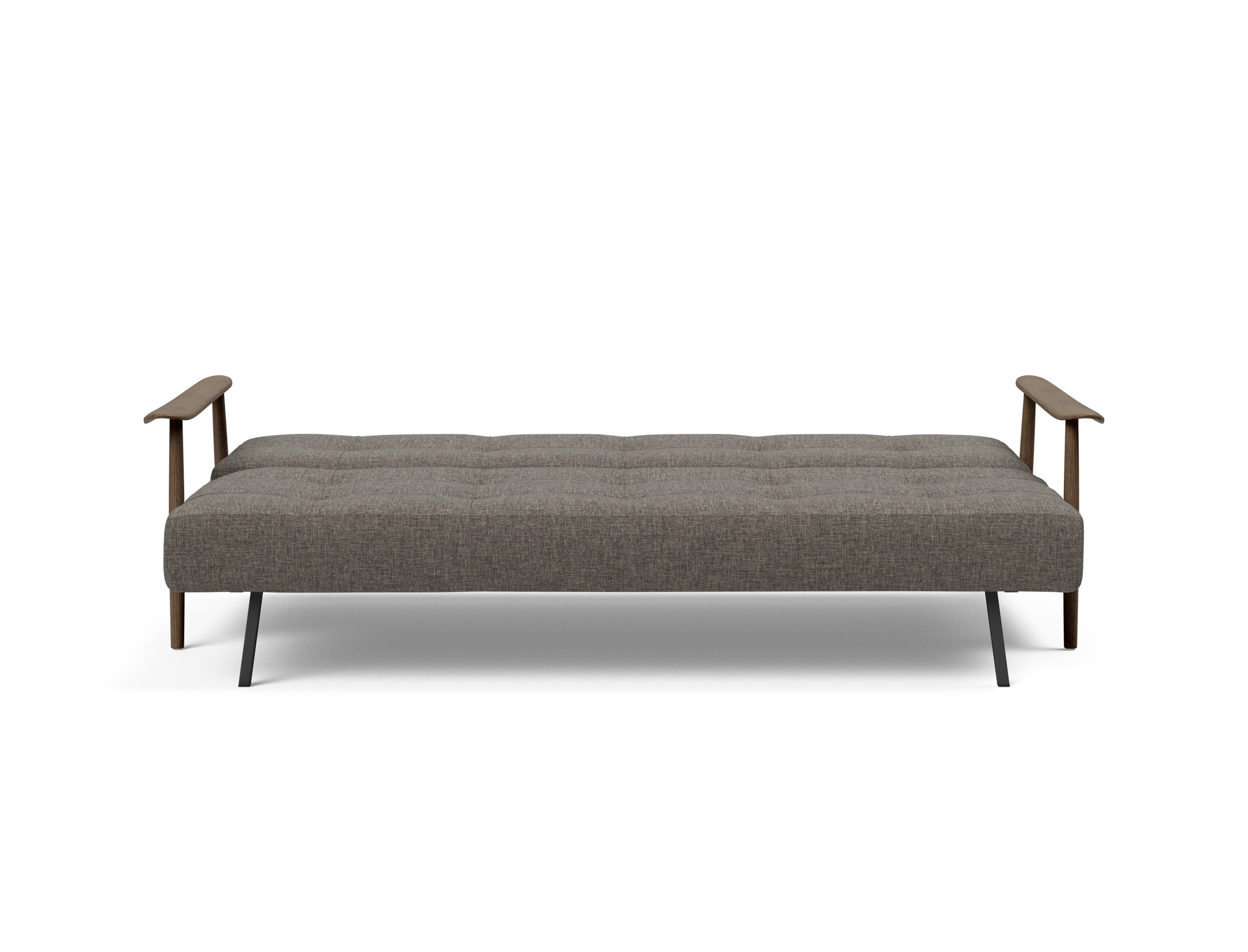 Caluma Quilt Fabric Sofa Bed w/Smoked Oak Arms & Legs