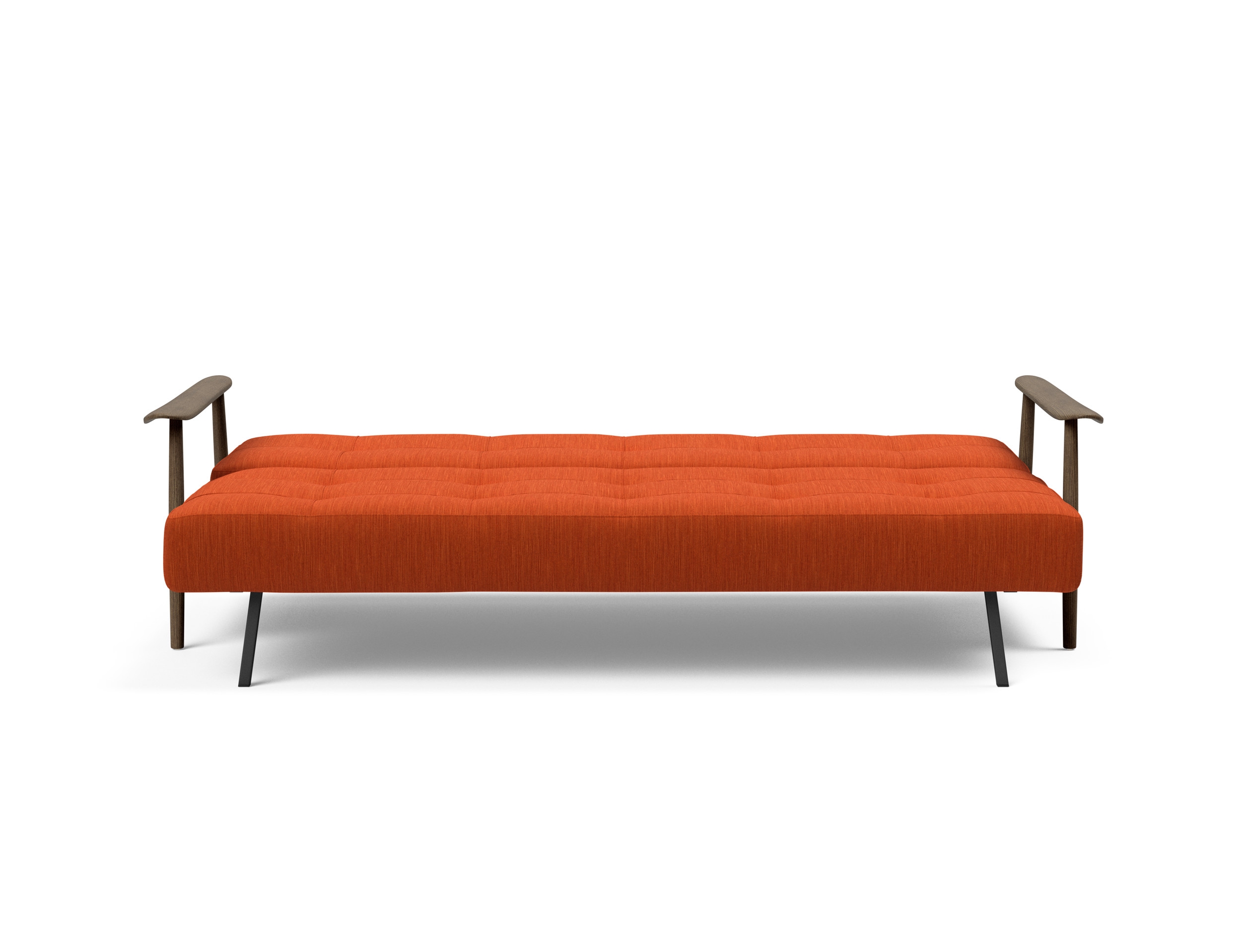 Caluma Quilt Fabric Sofa Bed w/Smoked Oak Arms & Legs