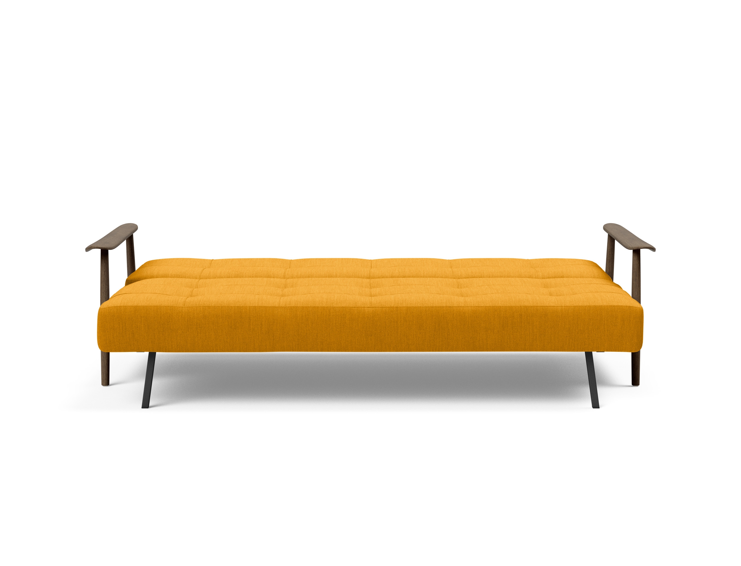 Caluma Quilt Fabric Sofa Bed w/Smoked Oak Arms & Legs