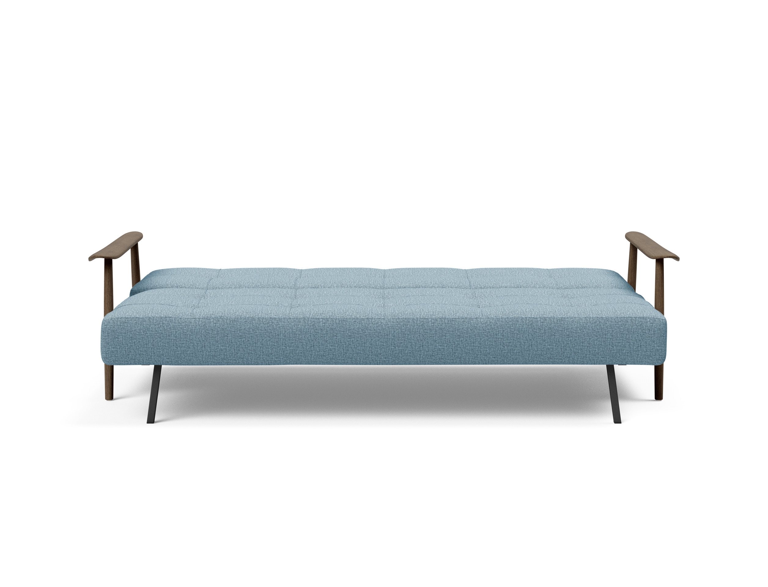 Caluma Quilt Fabric Sofa Bed w/Smoked Oak Arms & Legs