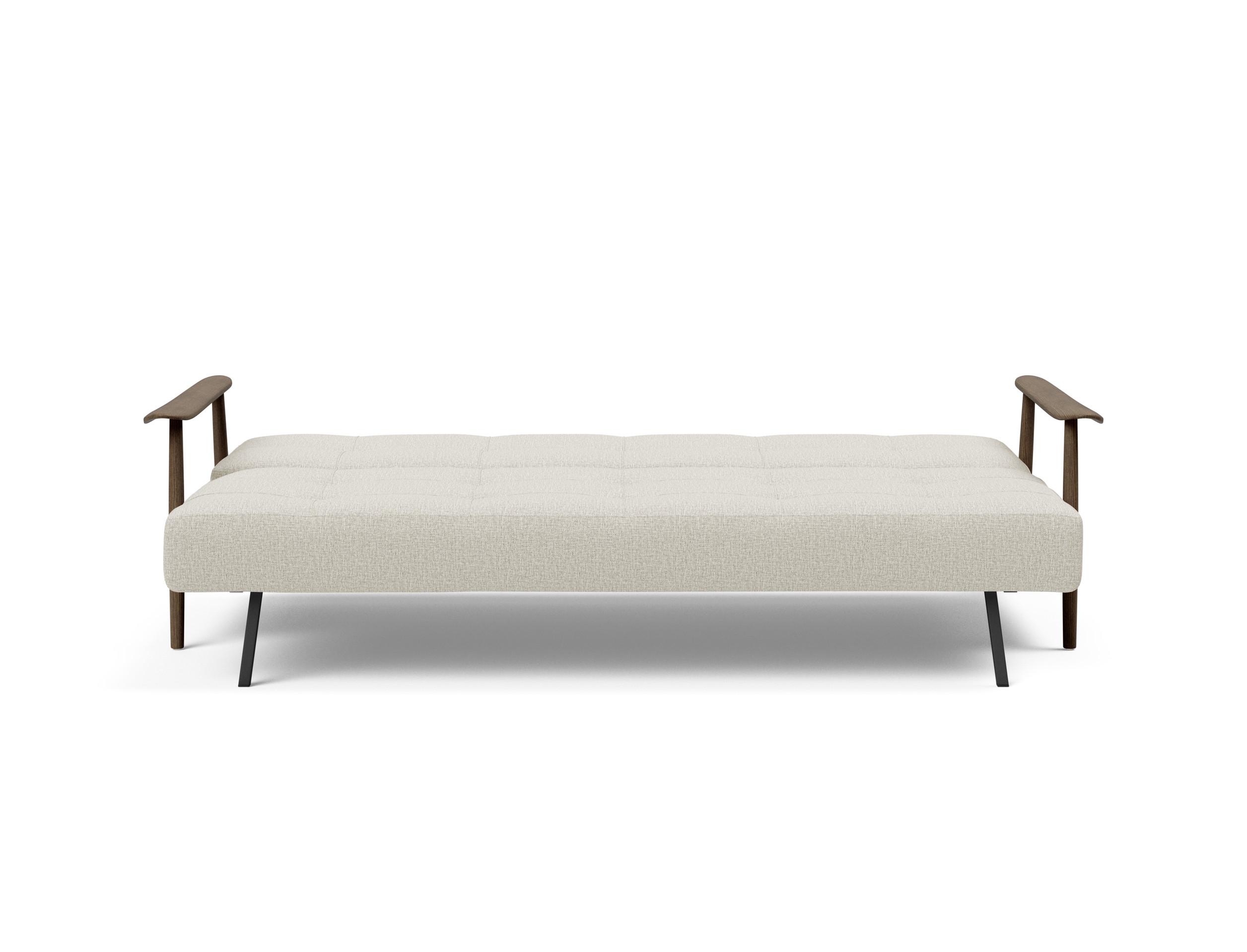 Caluma Quilt Fabric Sofa Bed w/Smoked Oak Arms & Legs