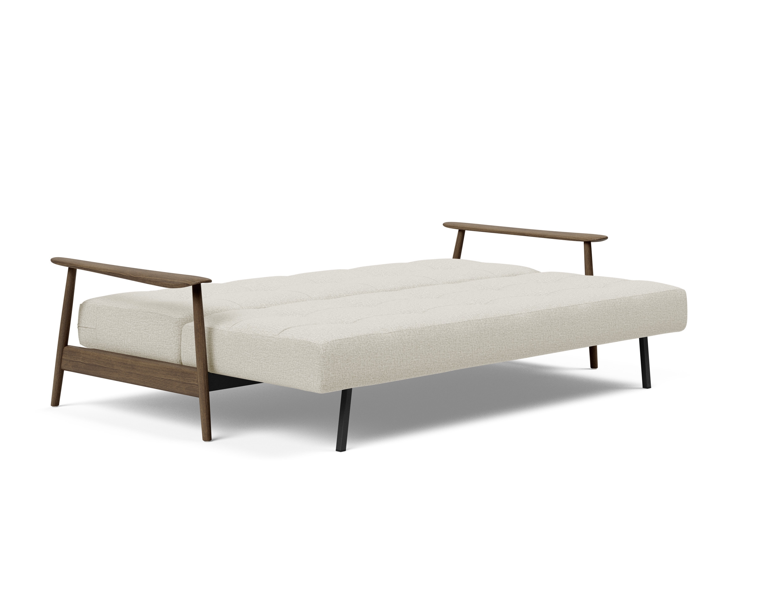 Caluma Quilt Fabric Sofa Bed w/Smoked Oak Arms & Legs