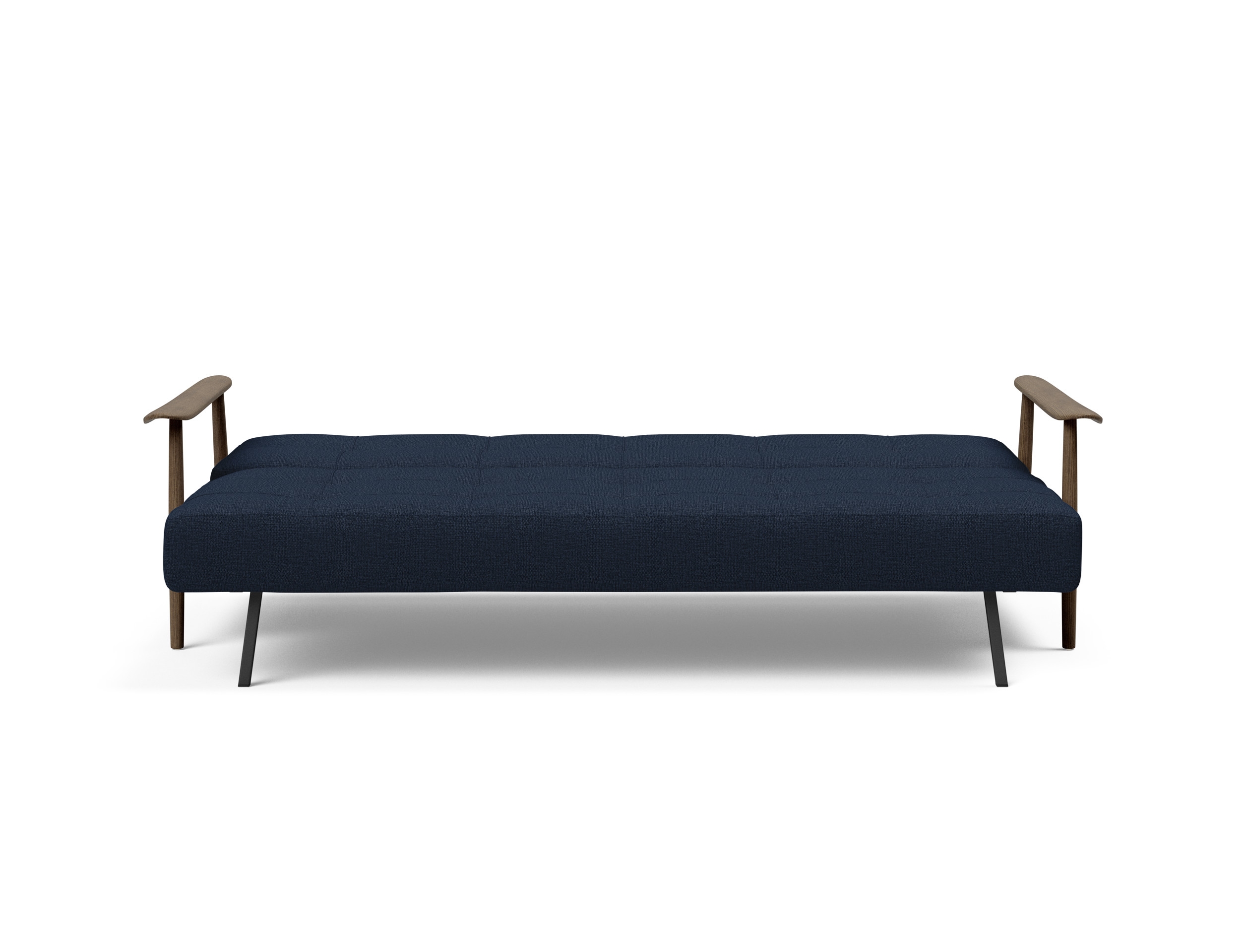 Caluma Quilt Fabric Sofa Bed w/Smoked Oak Arms & Legs
