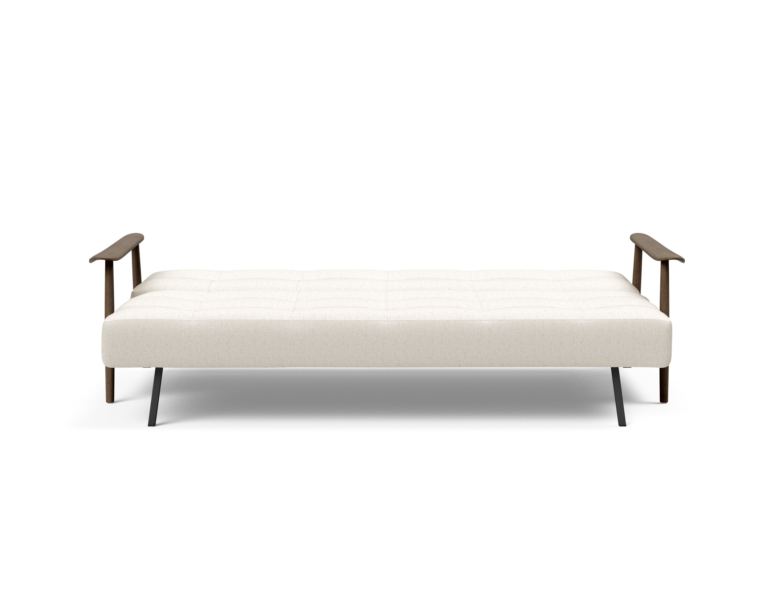 Caluma Quilt Fabric Sofa Bed w/Smoked Oak Arms & Legs