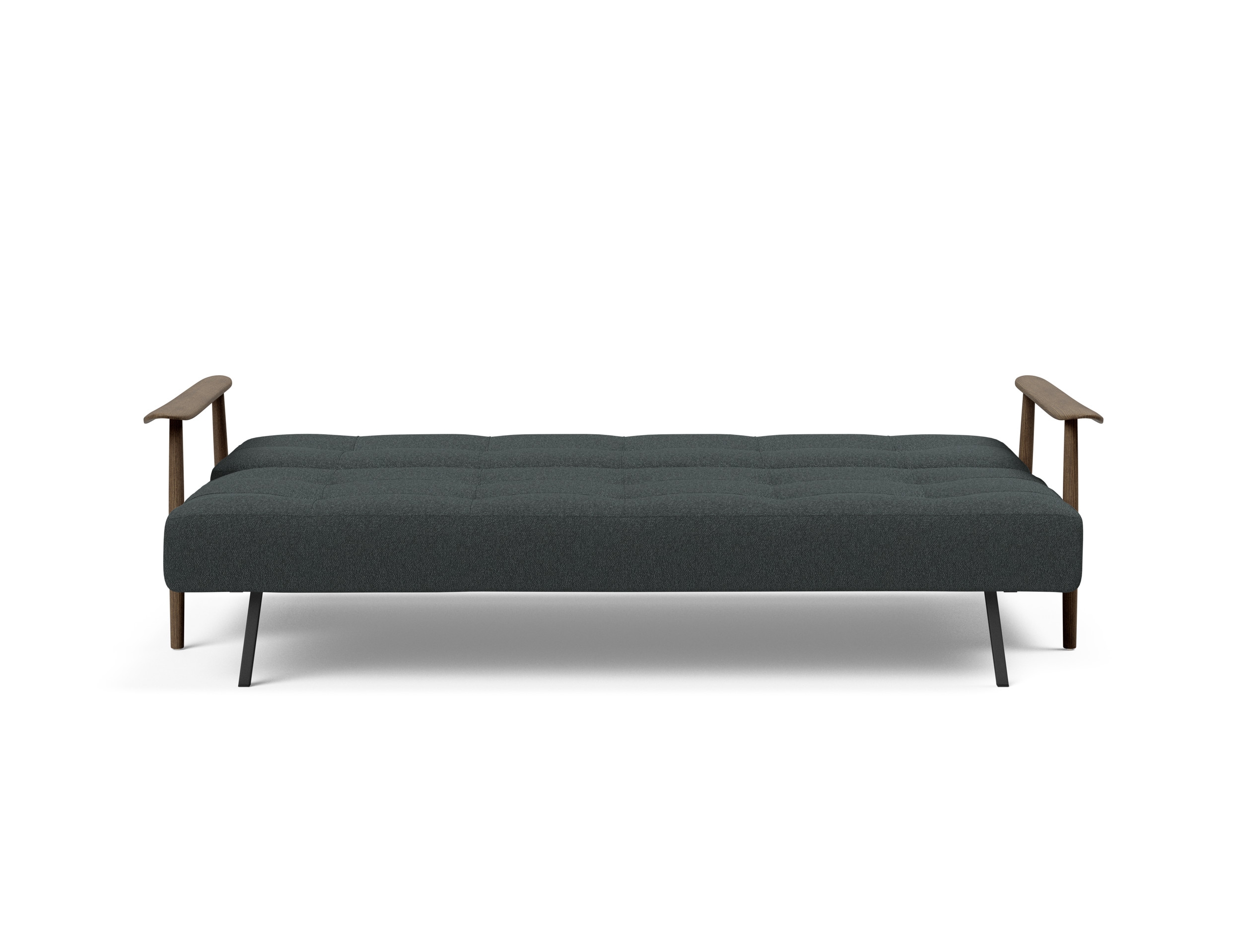 Caluma Quilt Fabric Sofa Bed w/Smoked Oak Arms & Legs