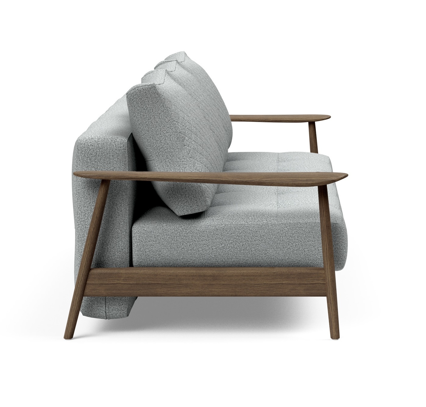Caluma Quilt Fabric Sofa Bed w/Smoked Oak Arms & Legs