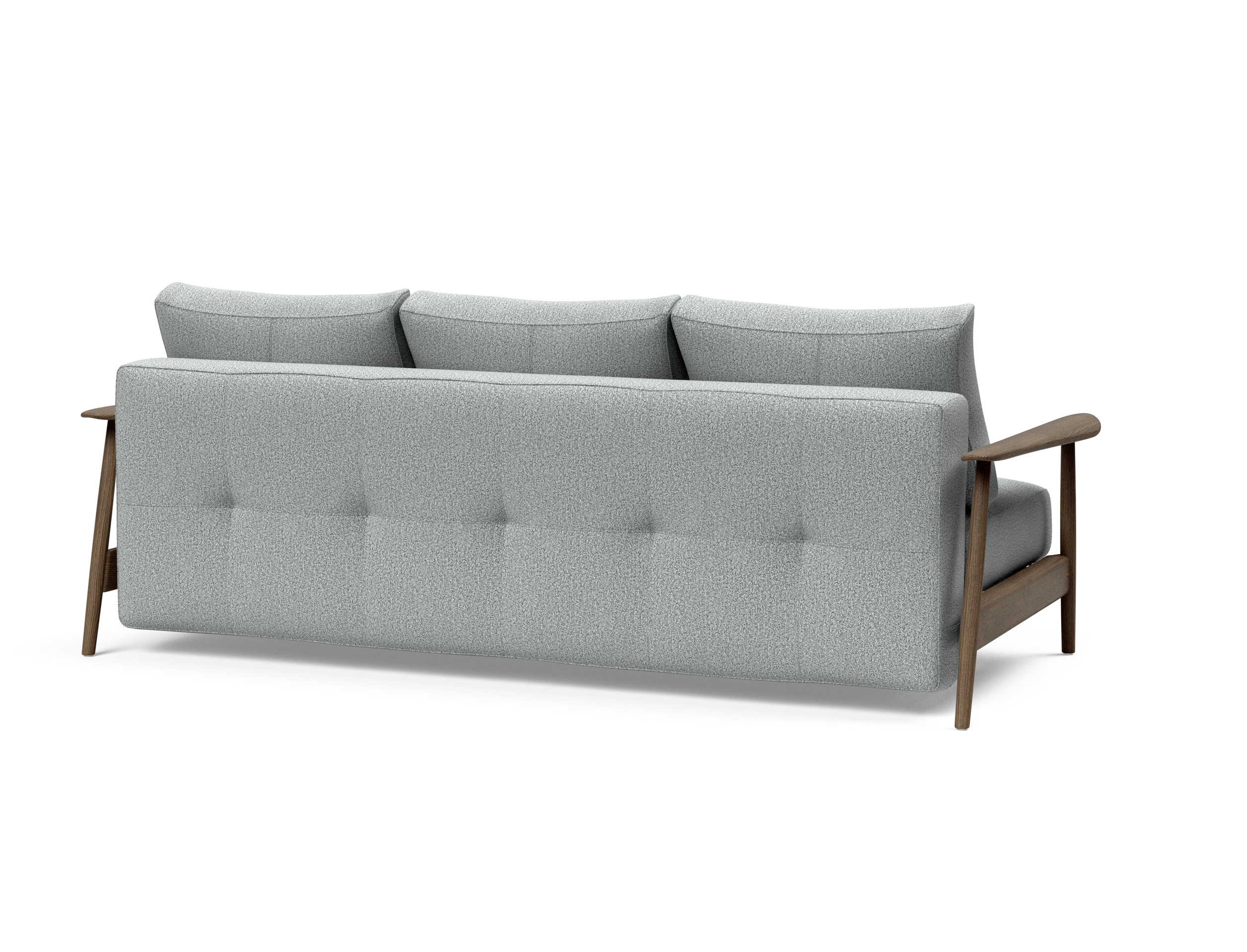 Caluma Quilt Fabric Sofa Bed w/Smoked Oak Arms & Legs