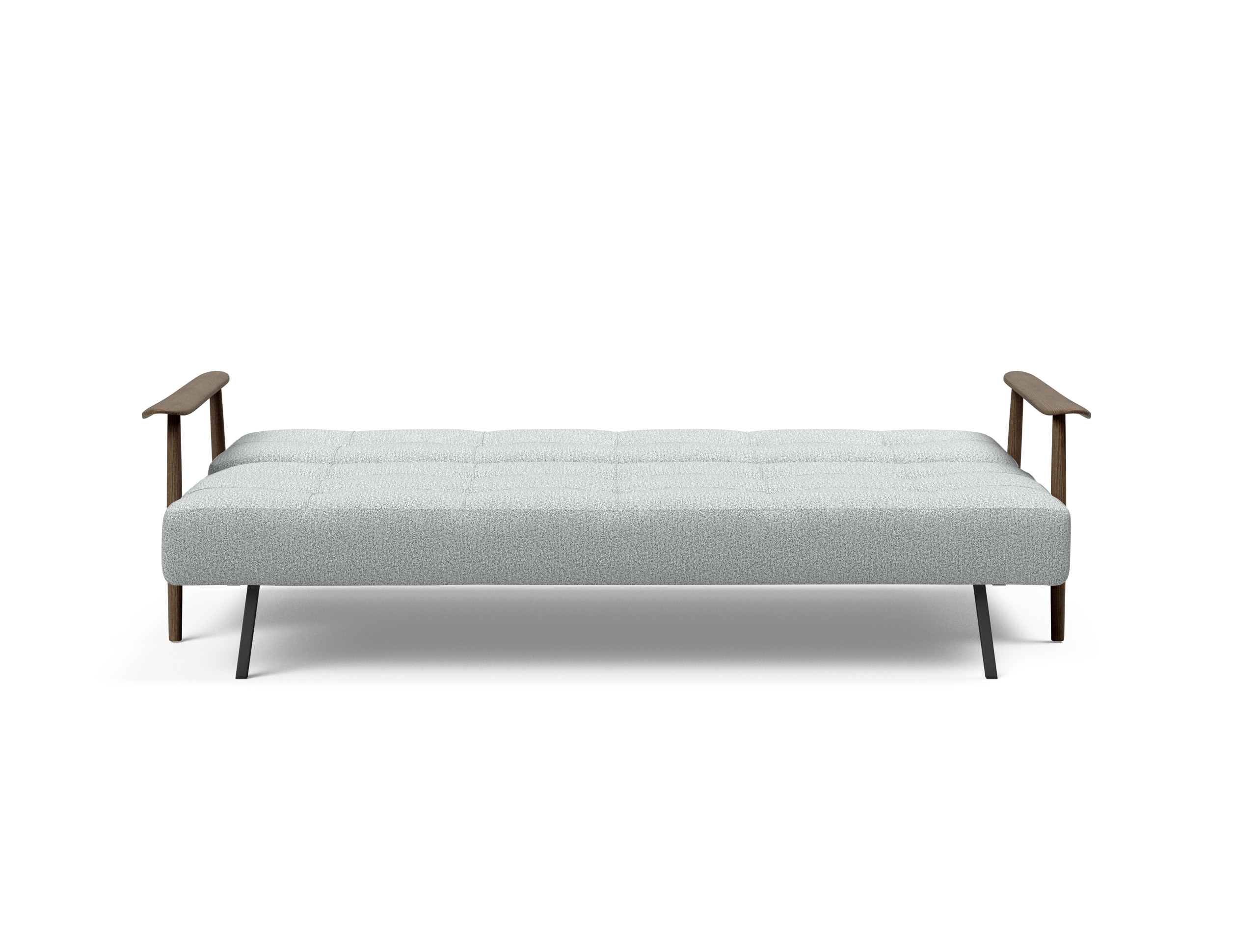 Caluma Quilt Fabric Sofa Bed w/Smoked Oak Arms & Legs