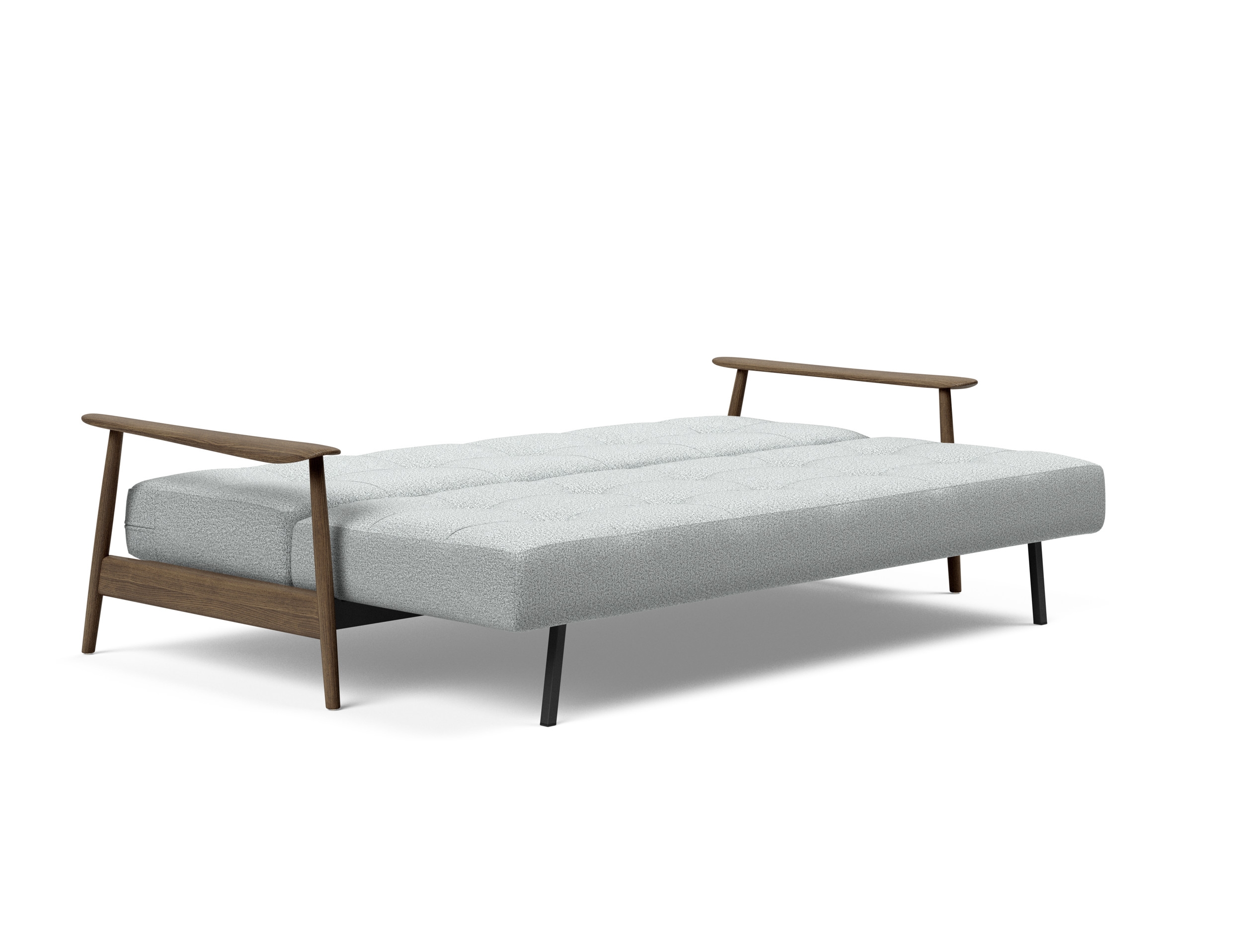 Caluma Quilt Fabric Sofa Bed w/Smoked Oak Arms & Legs