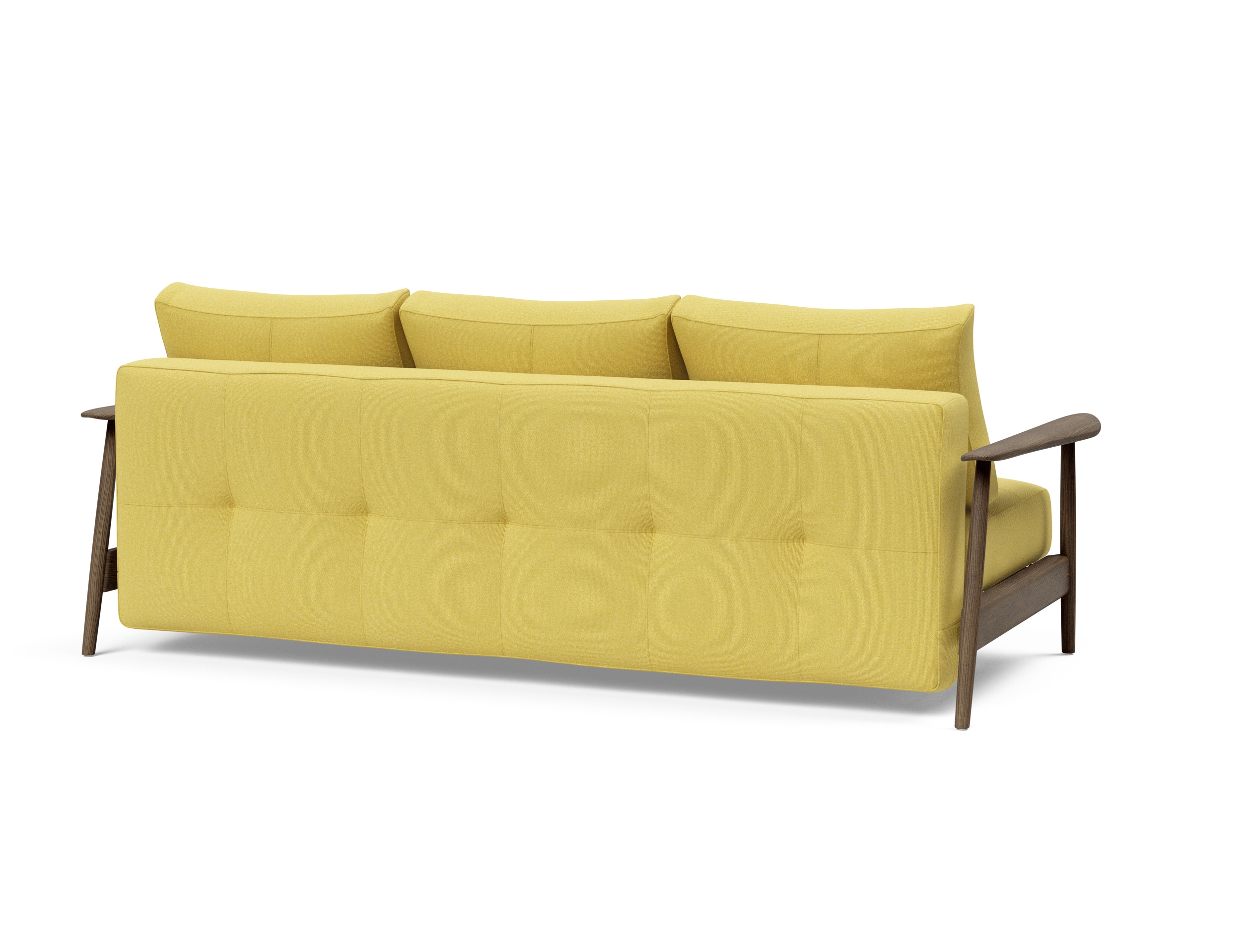 Caluma Quilt Fabric Sofa Bed w/Smoked Oak Arms & Legs