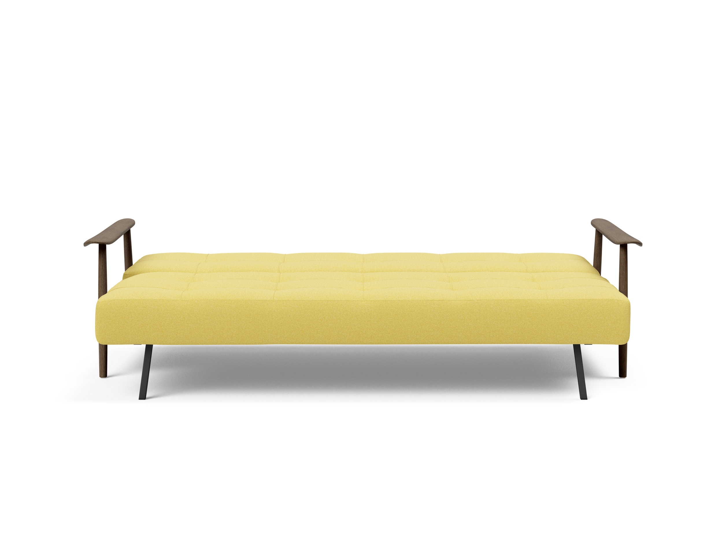 Caluma Quilt Fabric Sofa Bed w/Smoked Oak Arms & Legs