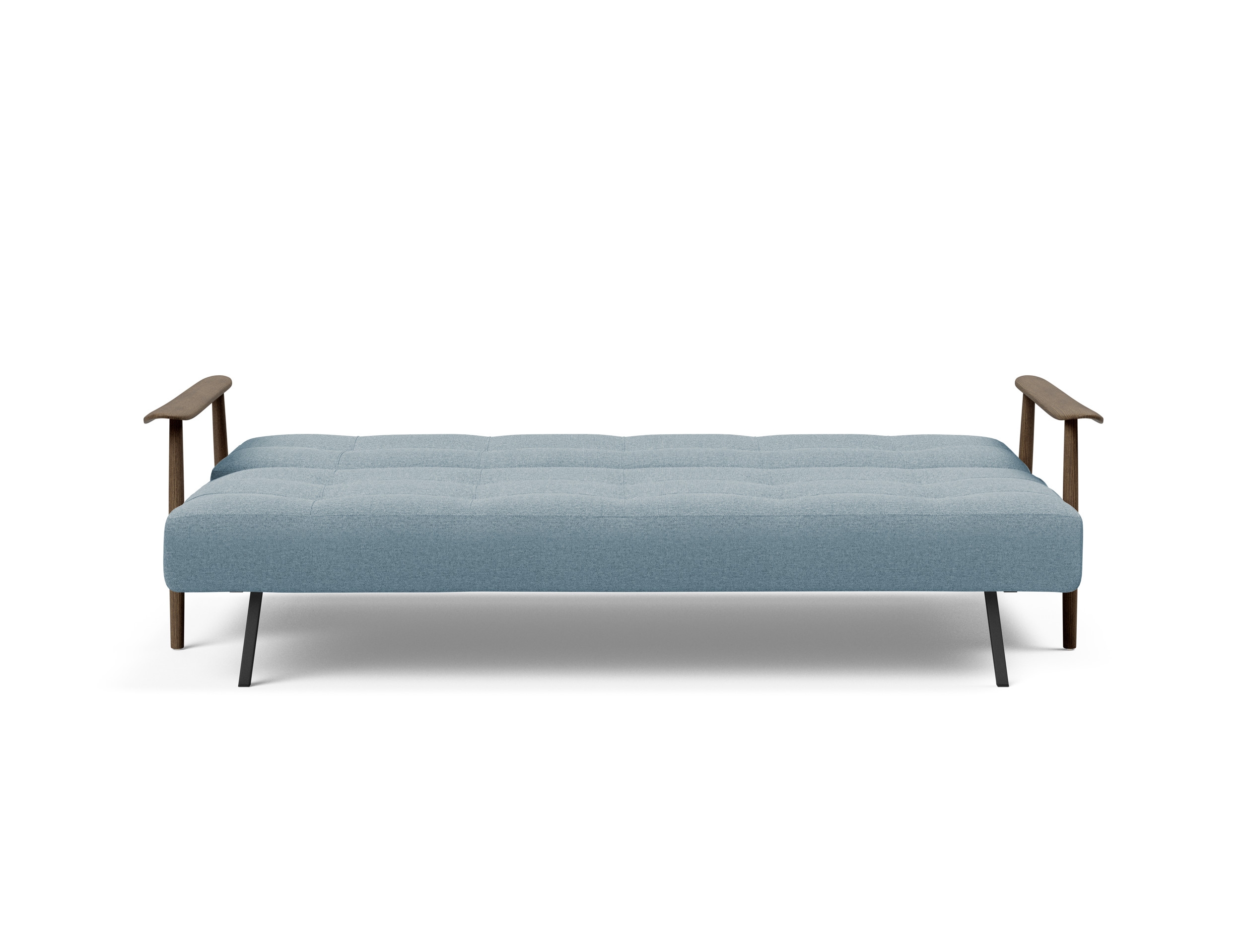 Caluma Quilt Fabric Sofa Bed w/Smoked Oak Arms & Legs