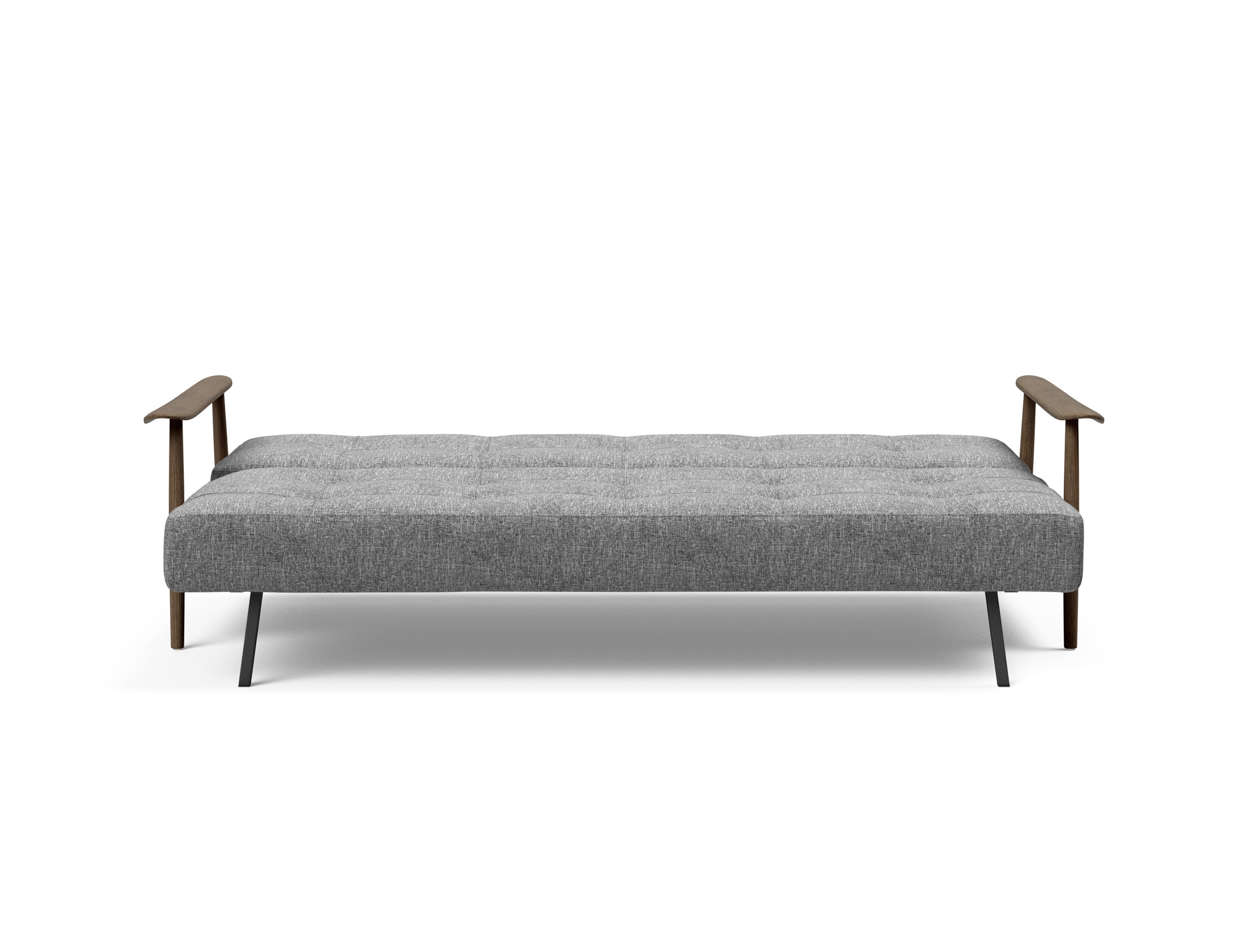 Caluma Quilt Fabric Sofa Bed w/Smoked Oak Arms & Legs