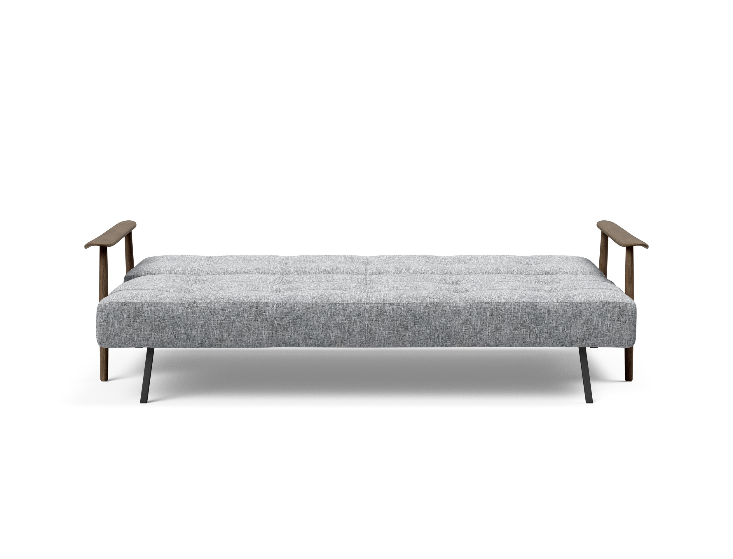Caluma Quilt Fabric Sofa Bed w/Smoked Oak Arms & Legs