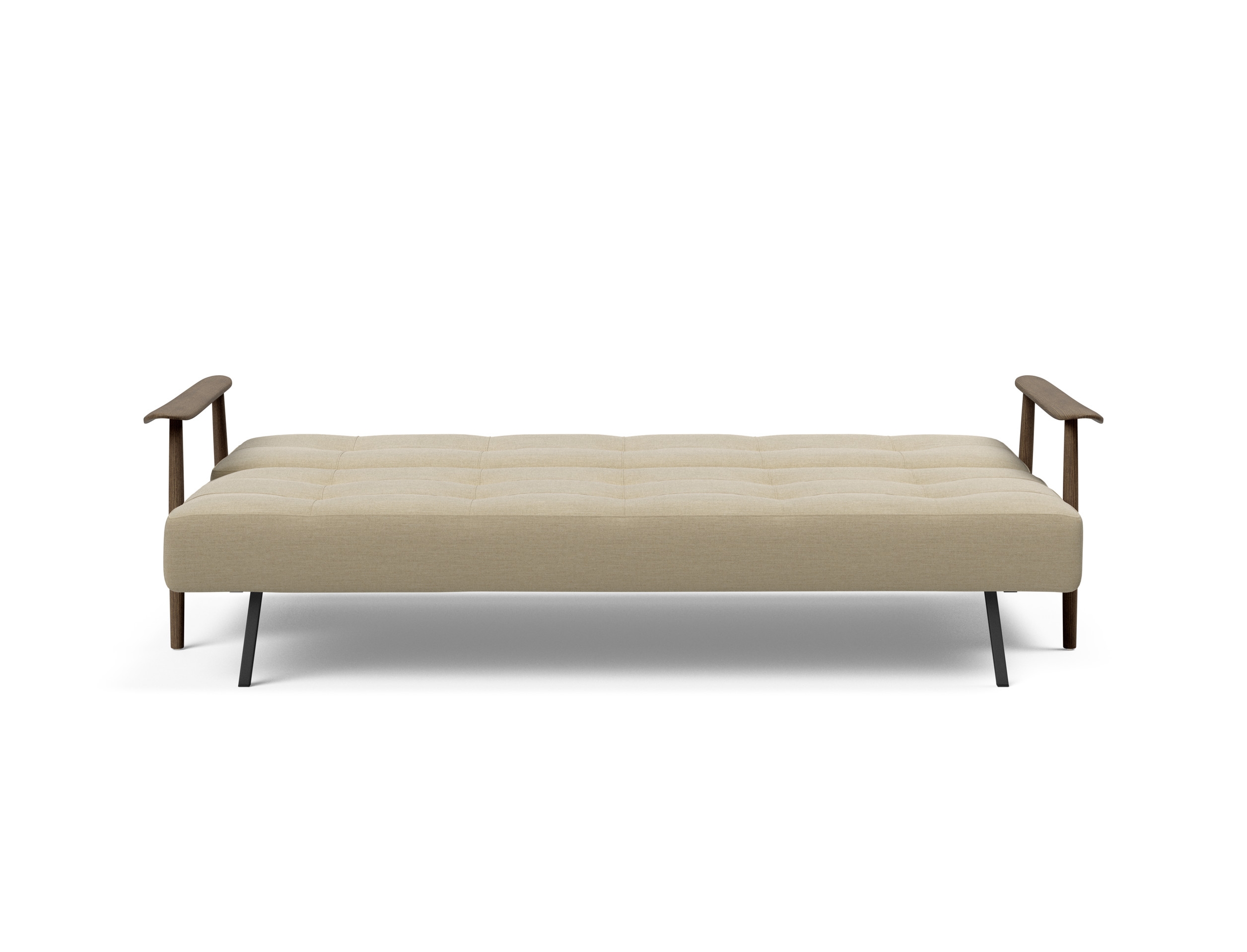 Caluma Quilt Fabric Sofa Bed w/Smoked Oak Arms & Legs