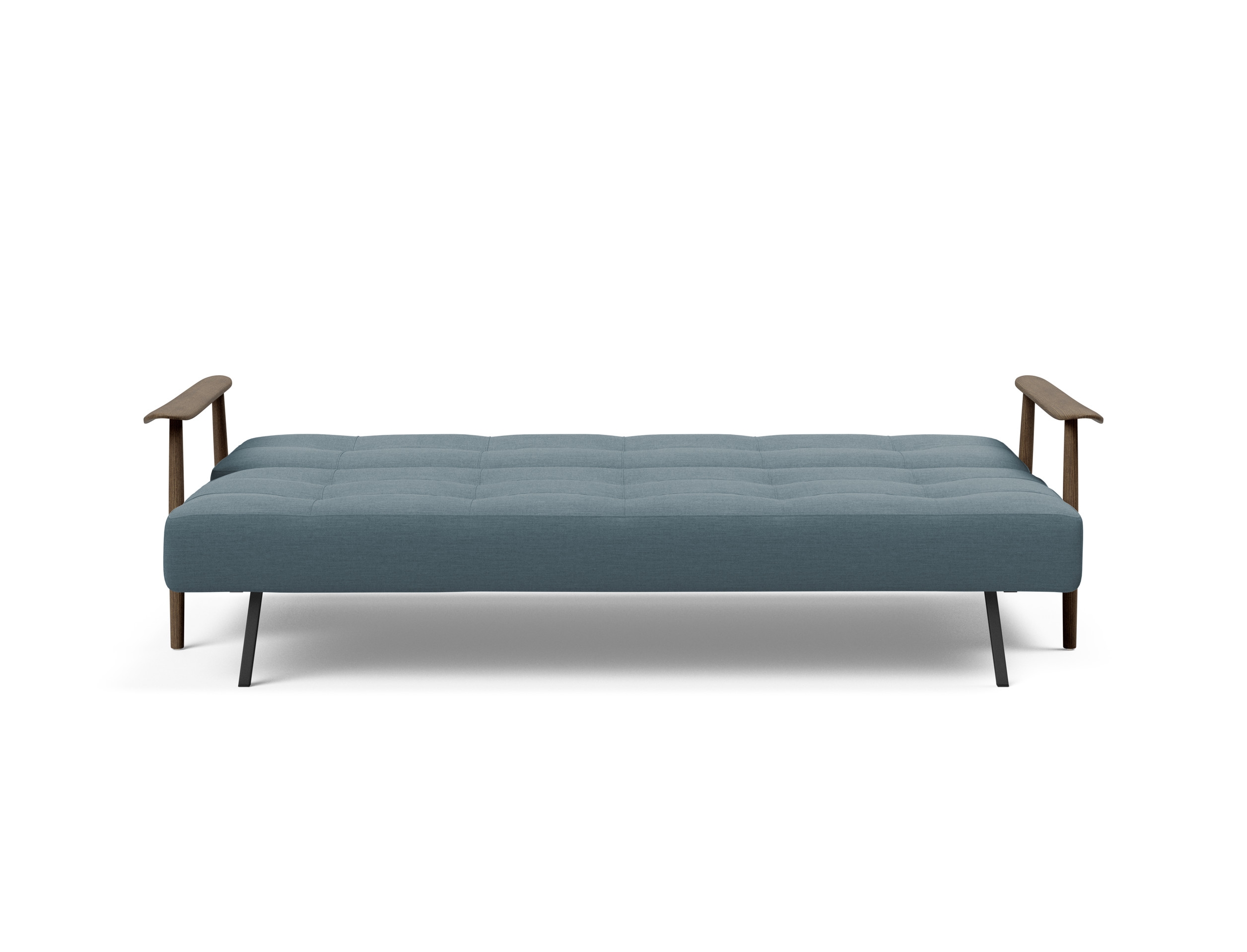 Caluma Quilt Fabric Sofa Bed w/Smoked Oak Arms & Legs