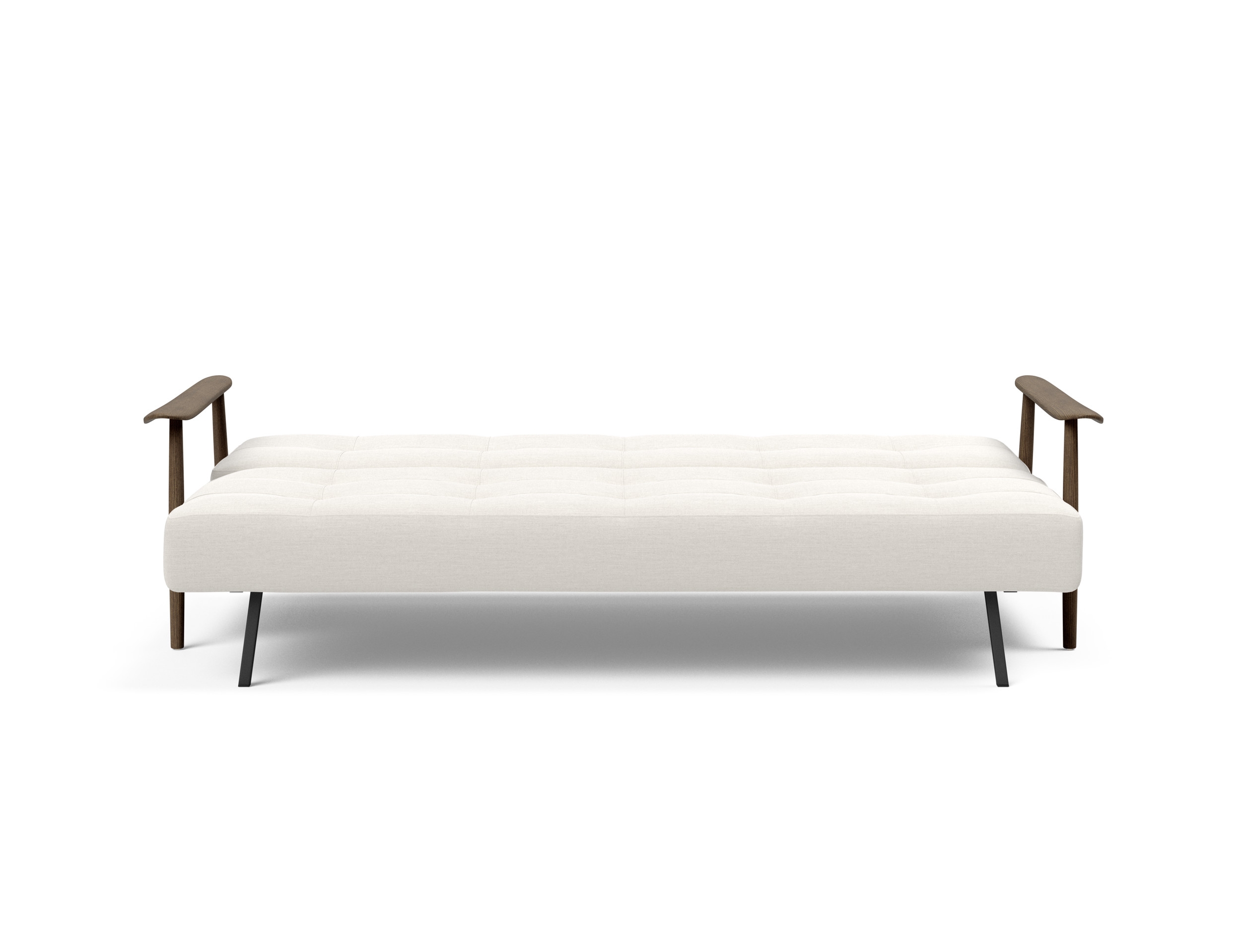 Caluma Quilt Fabric Sofa Bed w/Smoked Oak Arms & Legs