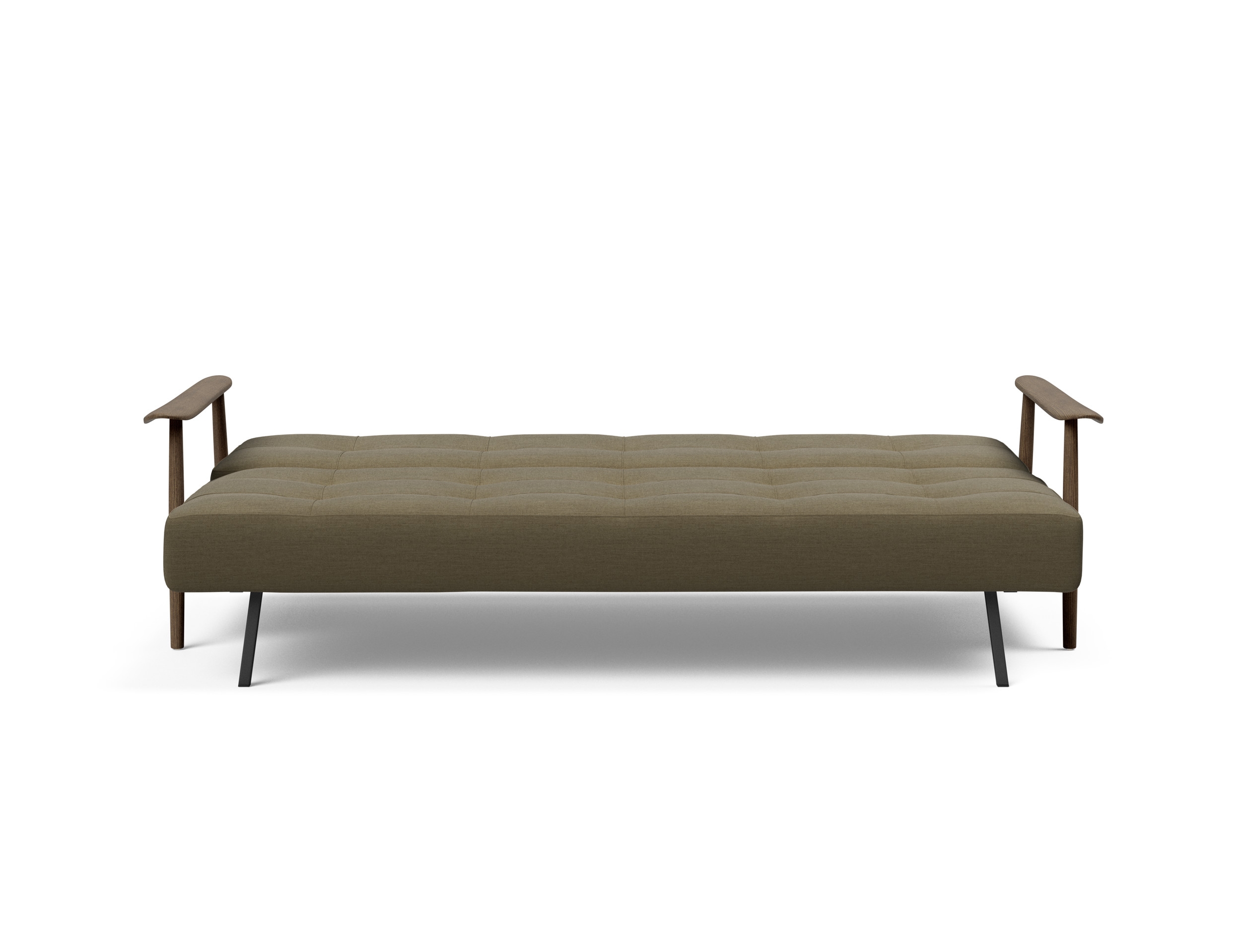 Caluma Quilt Fabric Sofa Bed w/Smoked Oak Arms & Legs