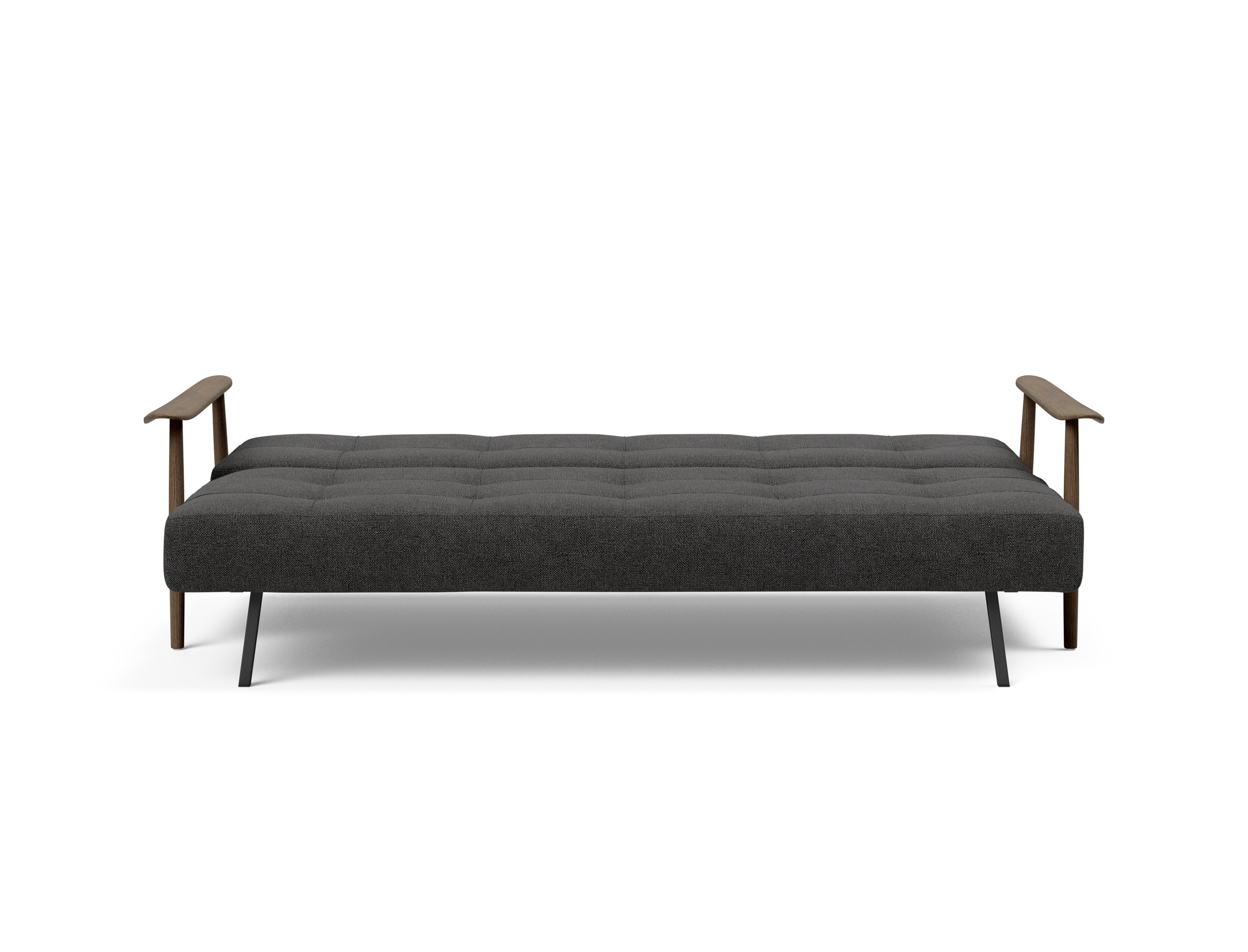 Caluma Quilt Fabric Sofa Bed w/Smoked Oak Arms & Legs