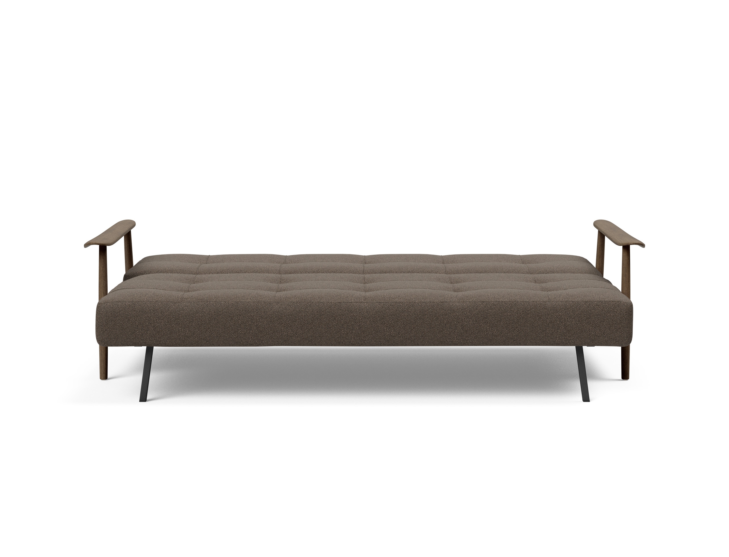 Caluma Quilt Fabric Sofa Bed w/Smoked Oak Arms & Legs
