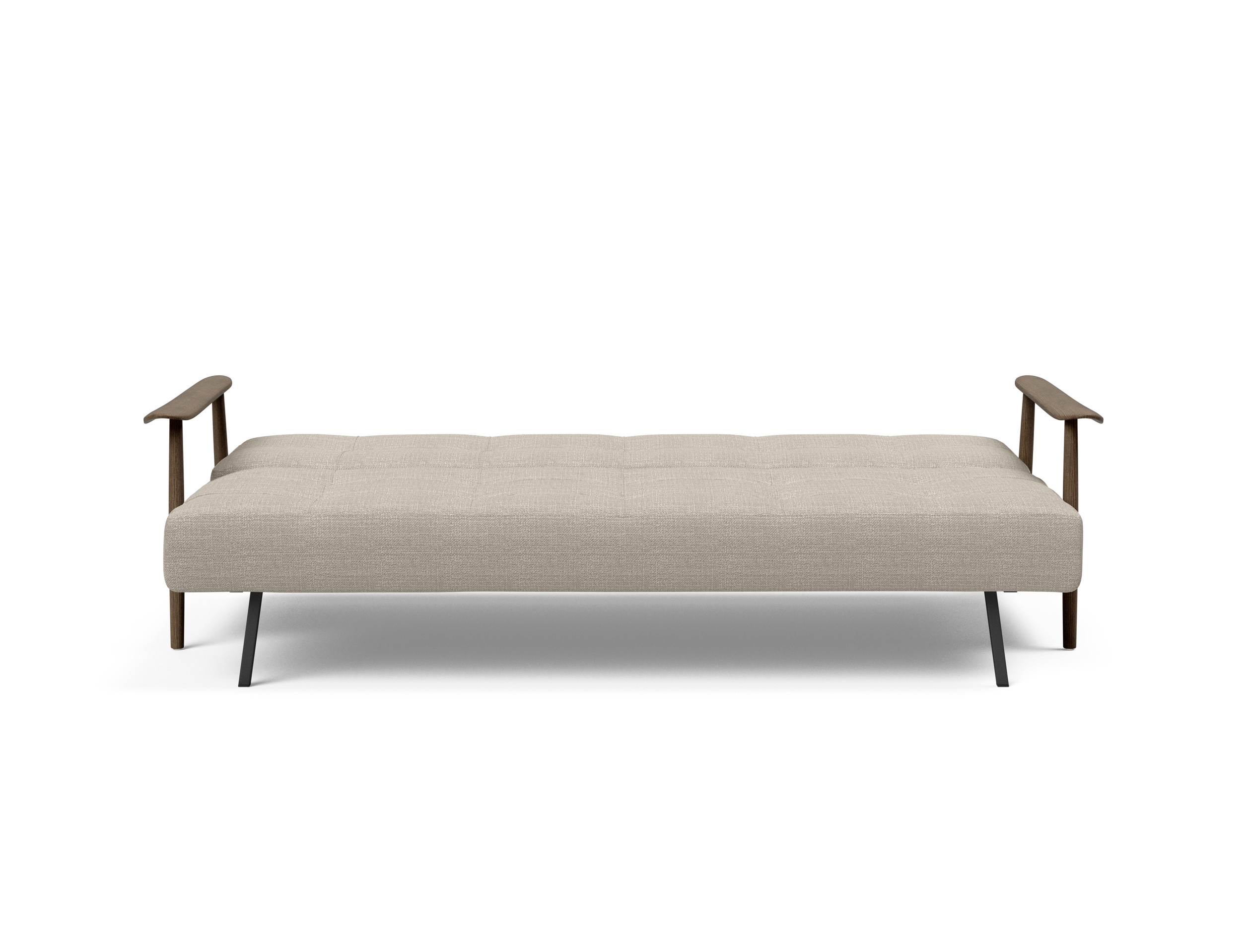 Caluma Quilt Fabric Sofa Bed w/Smoked Oak Arms & Legs