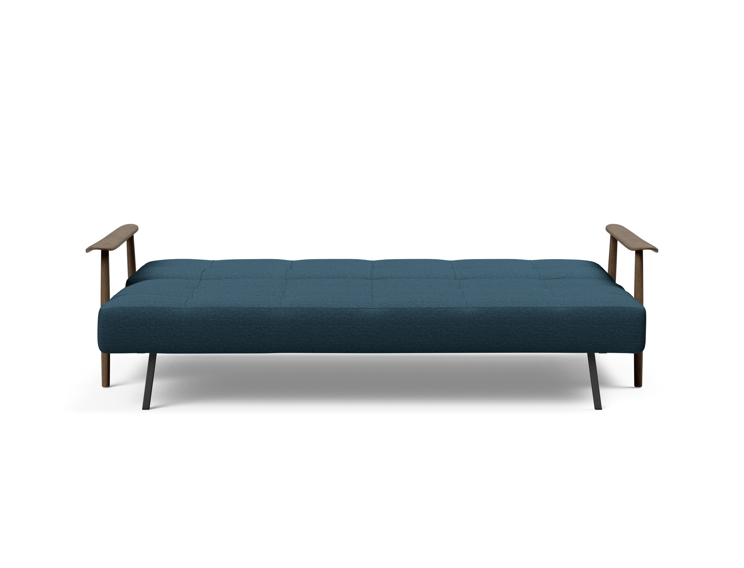 Caluma Quilt Fabric Sofa Bed w/Smoked Oak Arms & Legs
