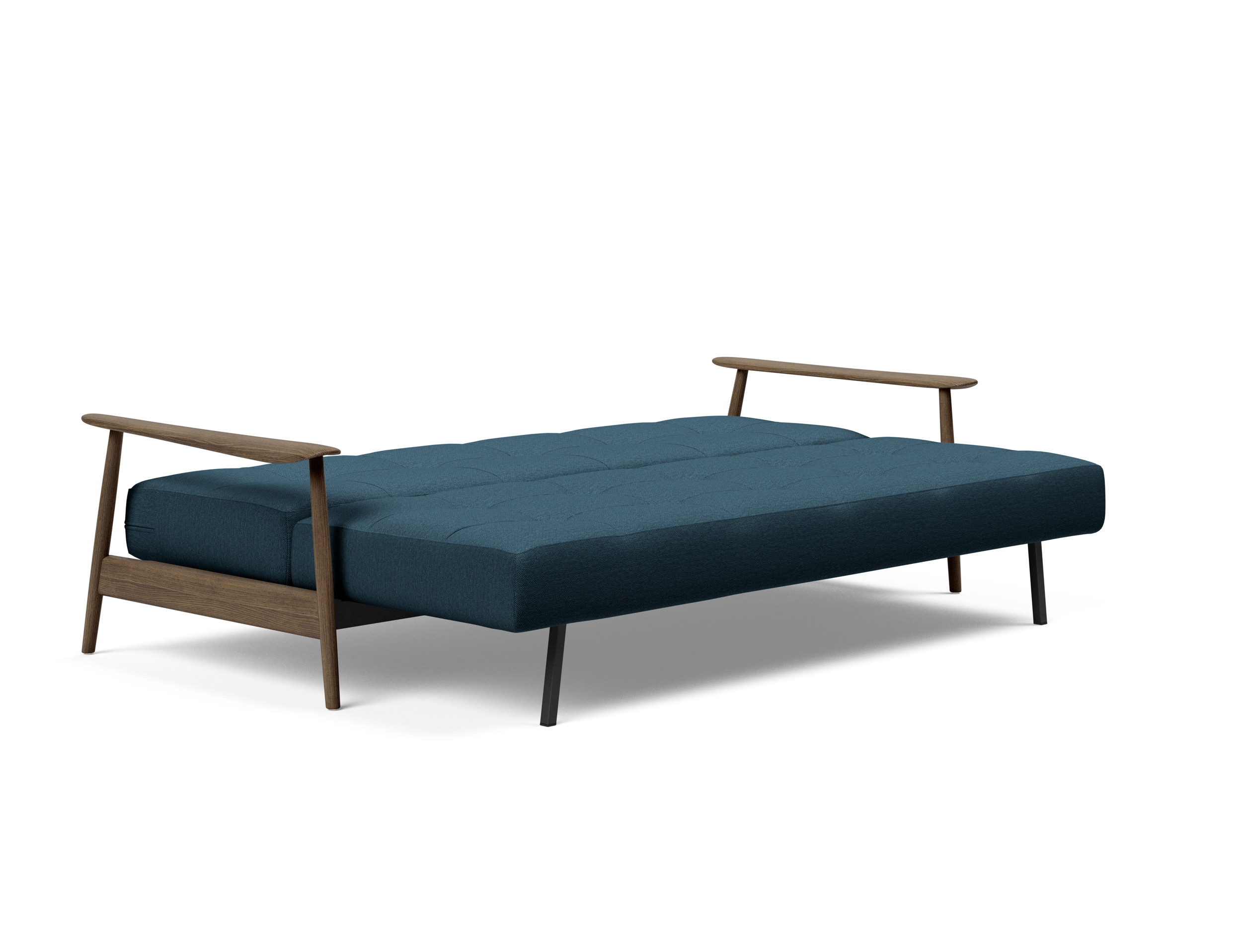 Caluma Quilt Fabric Sofa Bed w/Smoked Oak Arms & Legs