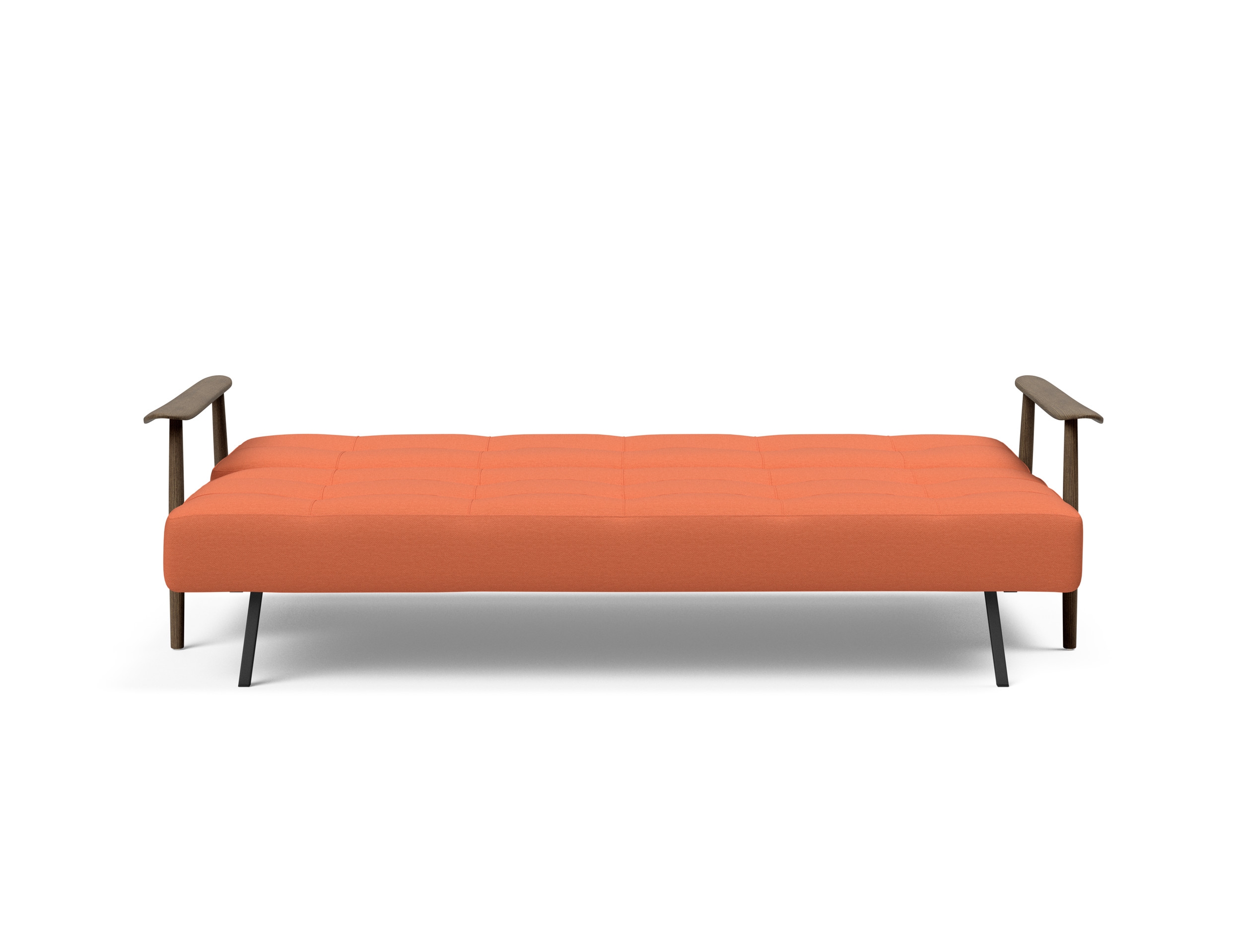 Caluma Quilt Fabric Sofa Bed w/Smoked Oak Arms & Legs