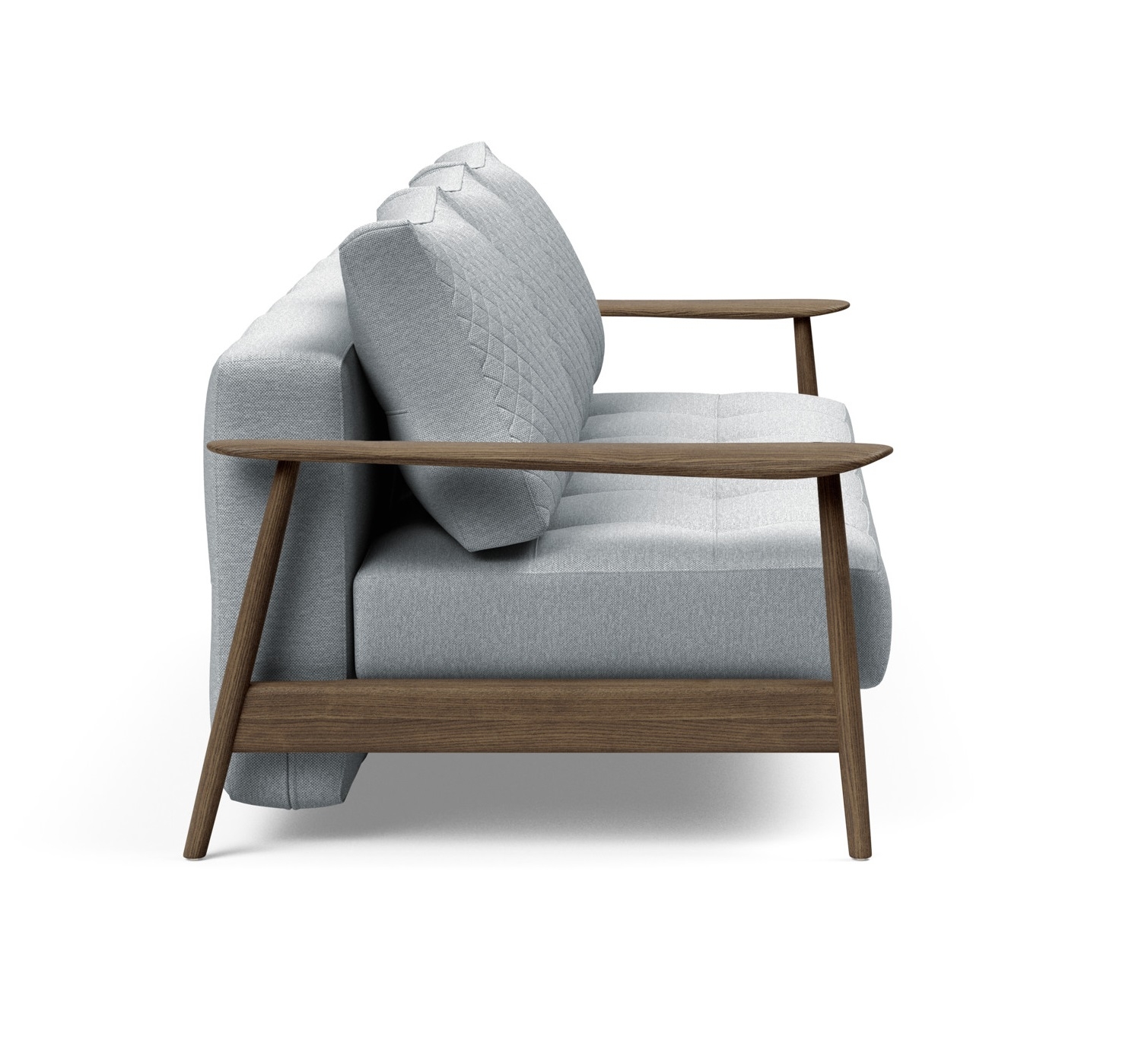 Caluma Quilt Fabric Sofa Bed w/Smoked Oak Arms & Legs