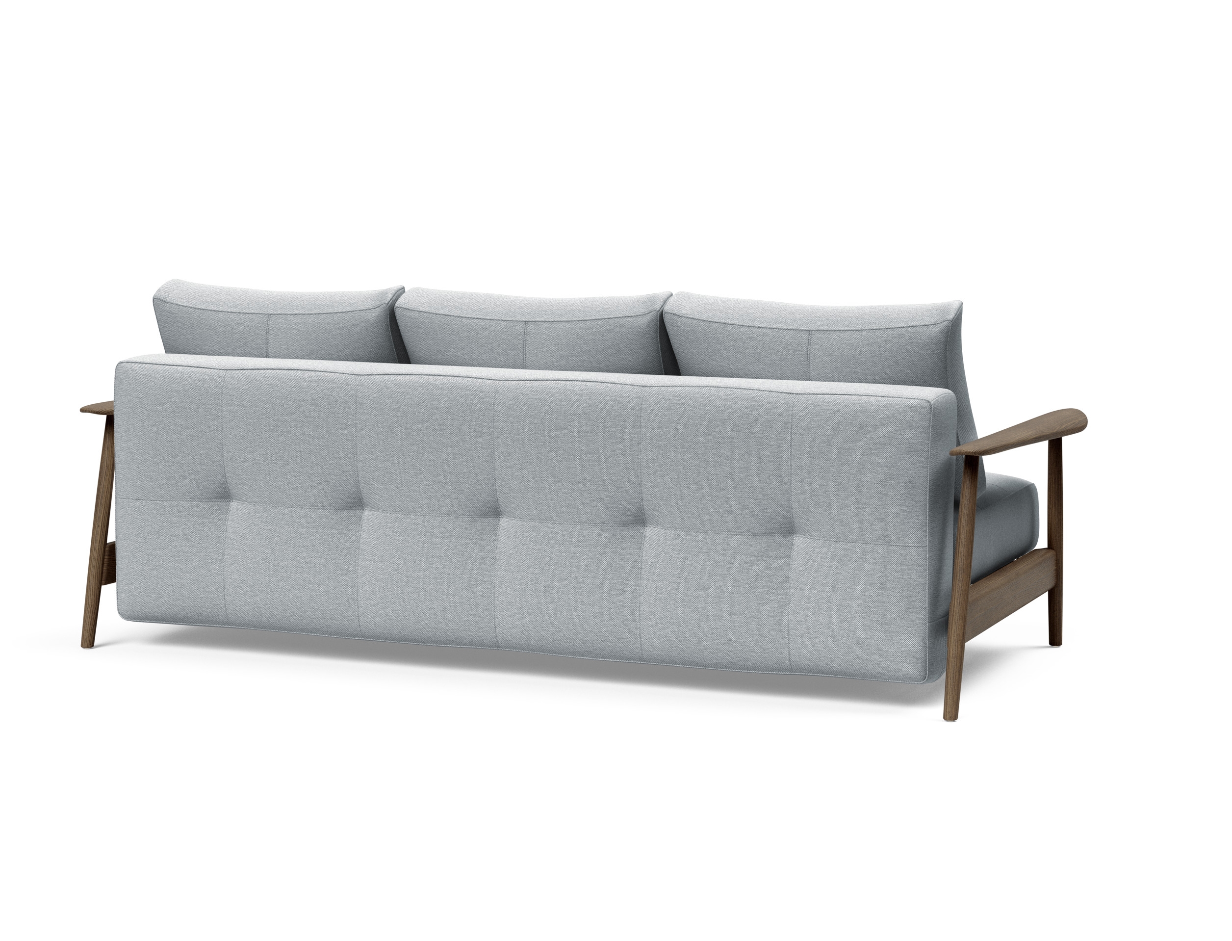 Caluma Quilt Fabric Sofa Bed w/Smoked Oak Arms & Legs