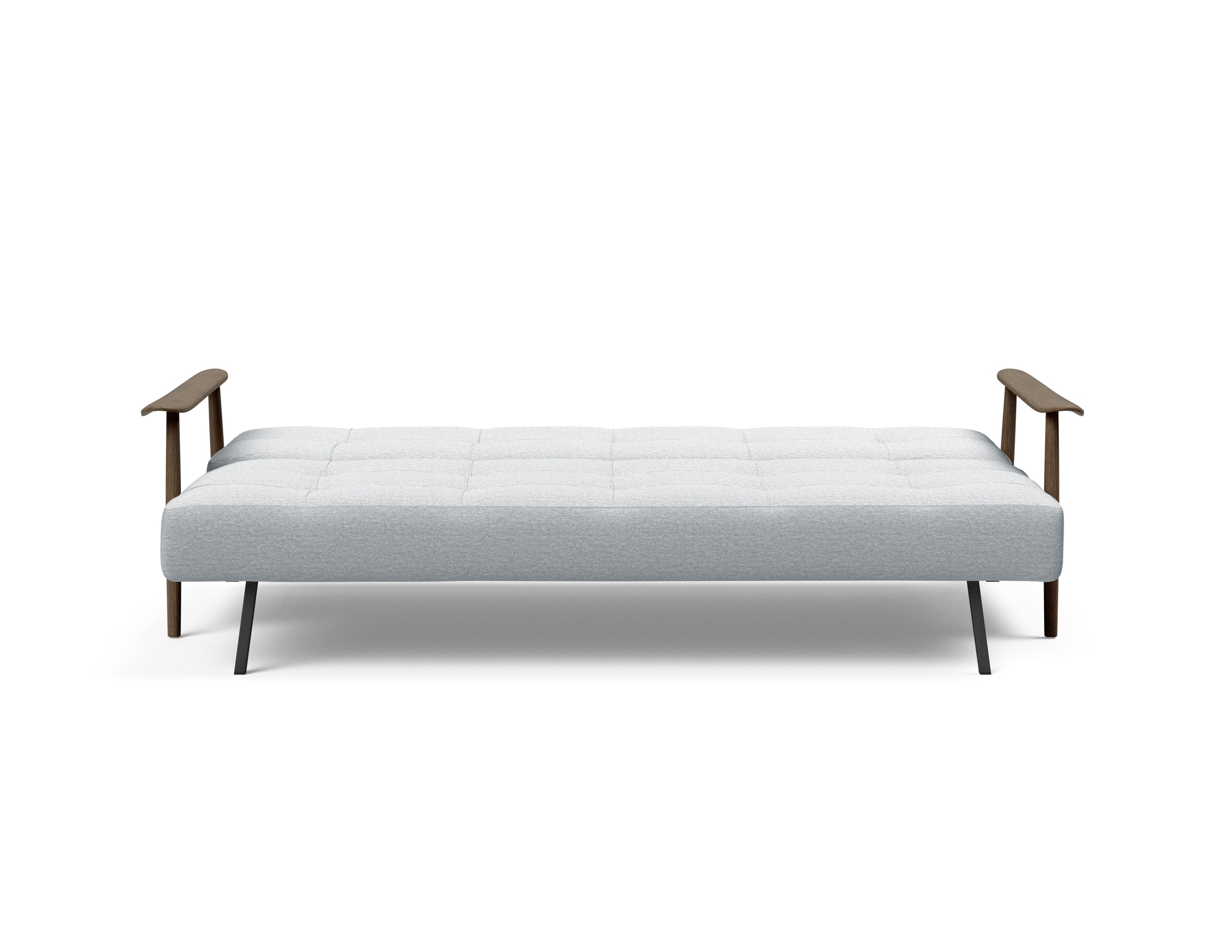 Caluma Quilt Fabric Sofa Bed w/Smoked Oak Arms & Legs