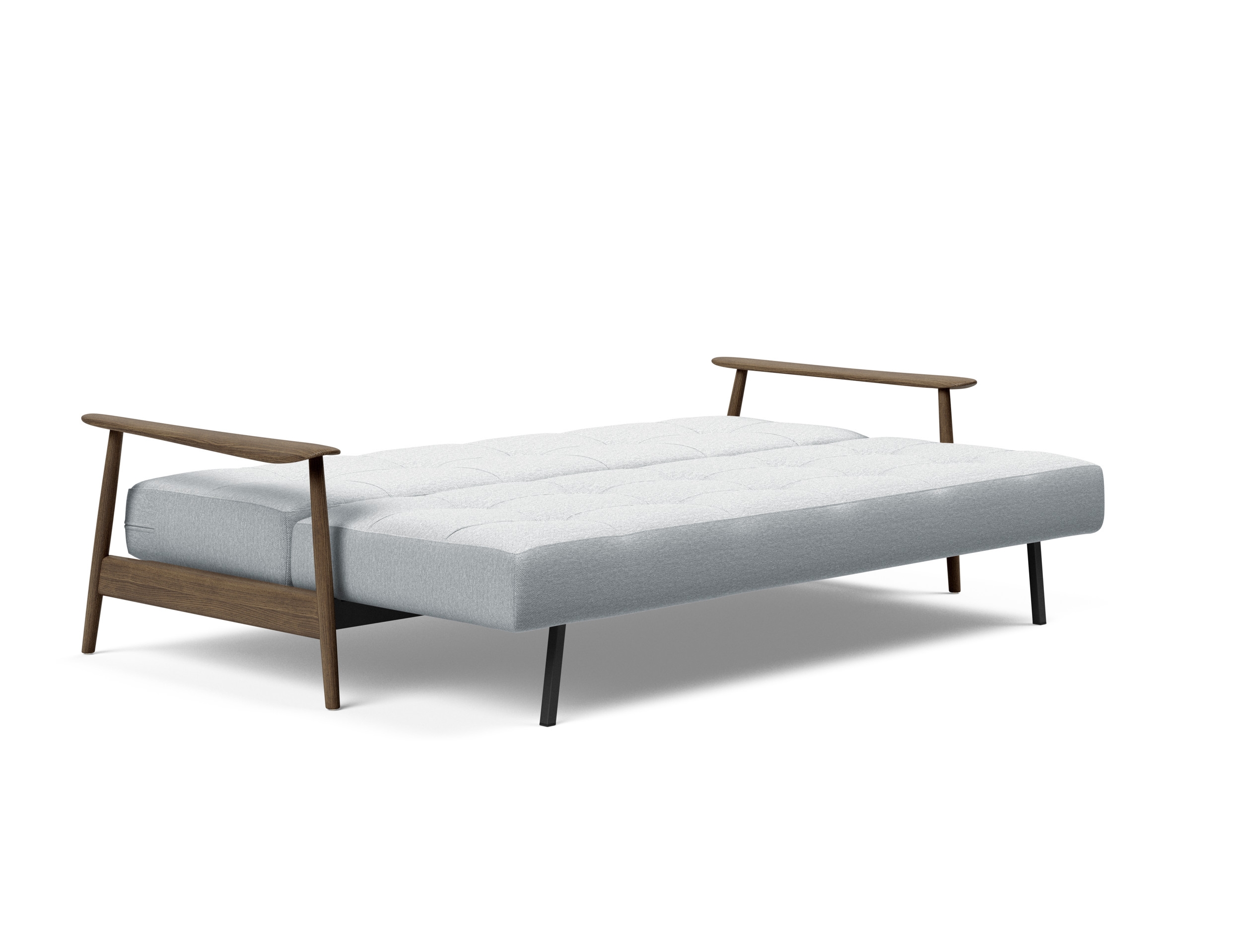 Caluma Quilt Fabric Sofa Bed w/Smoked Oak Arms & Legs