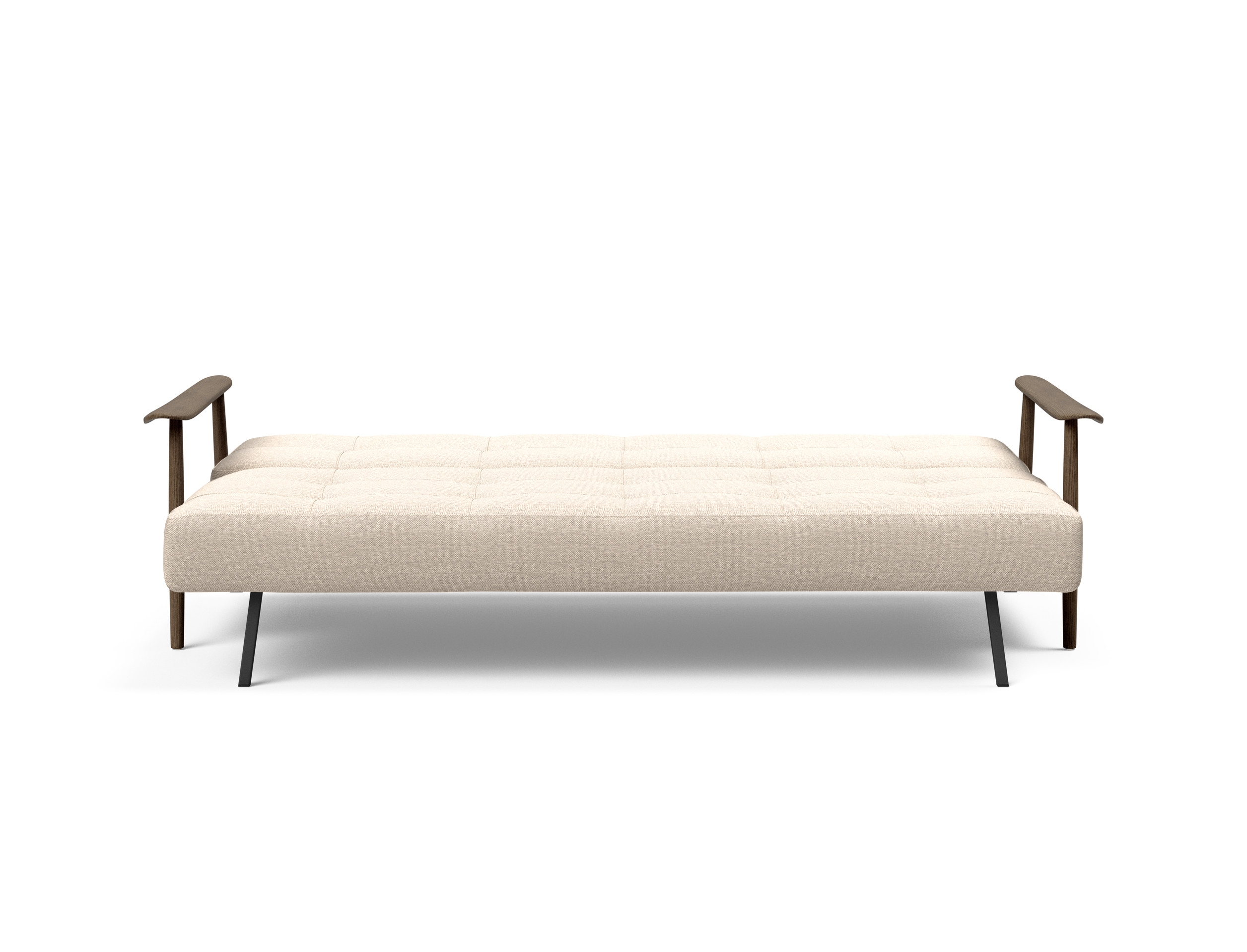 Caluma Quilt Fabric Sofa Bed w/Smoked Oak Arms & Legs