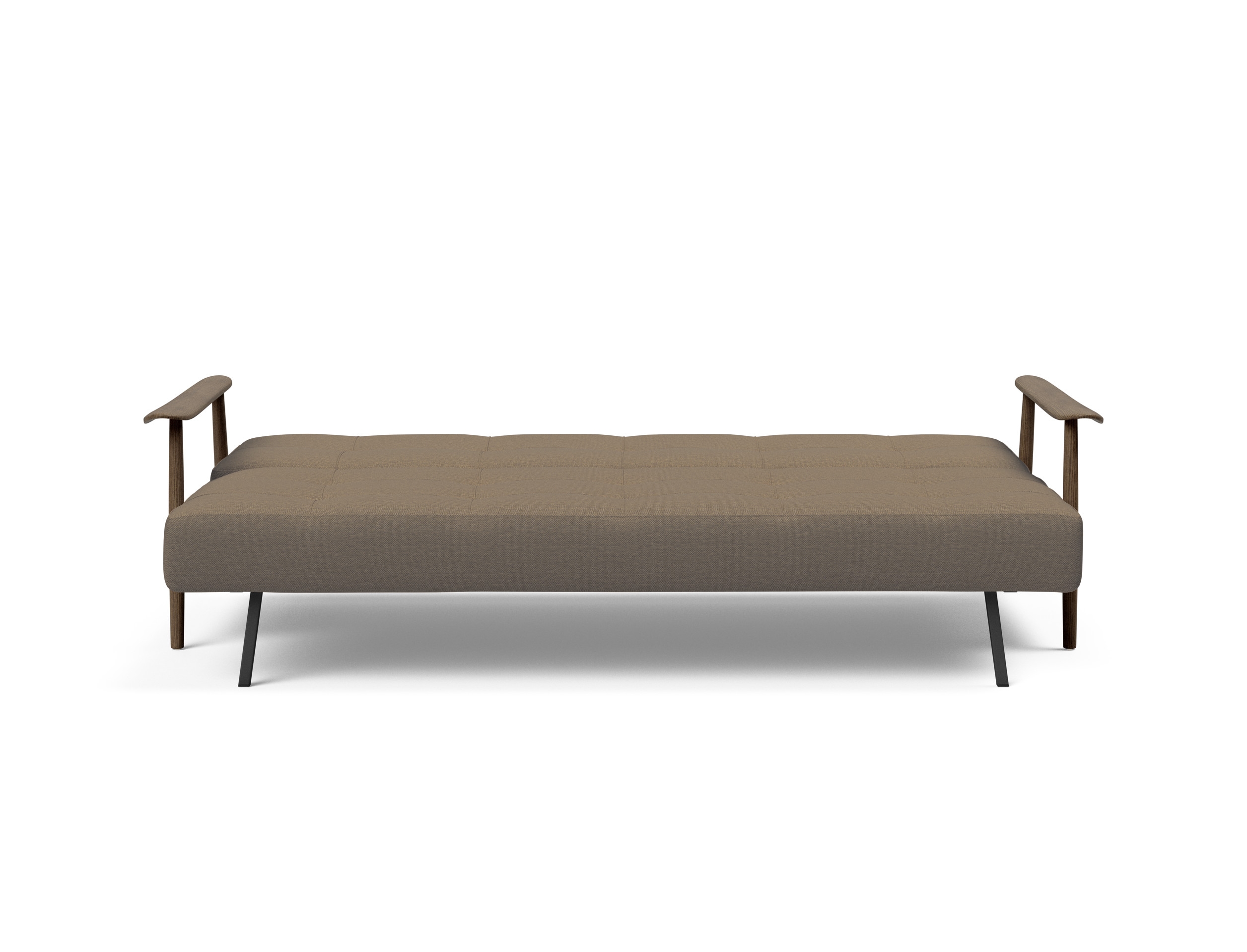 Caluma Quilt Fabric Sofa Bed w/Smoked Oak Arms & Legs