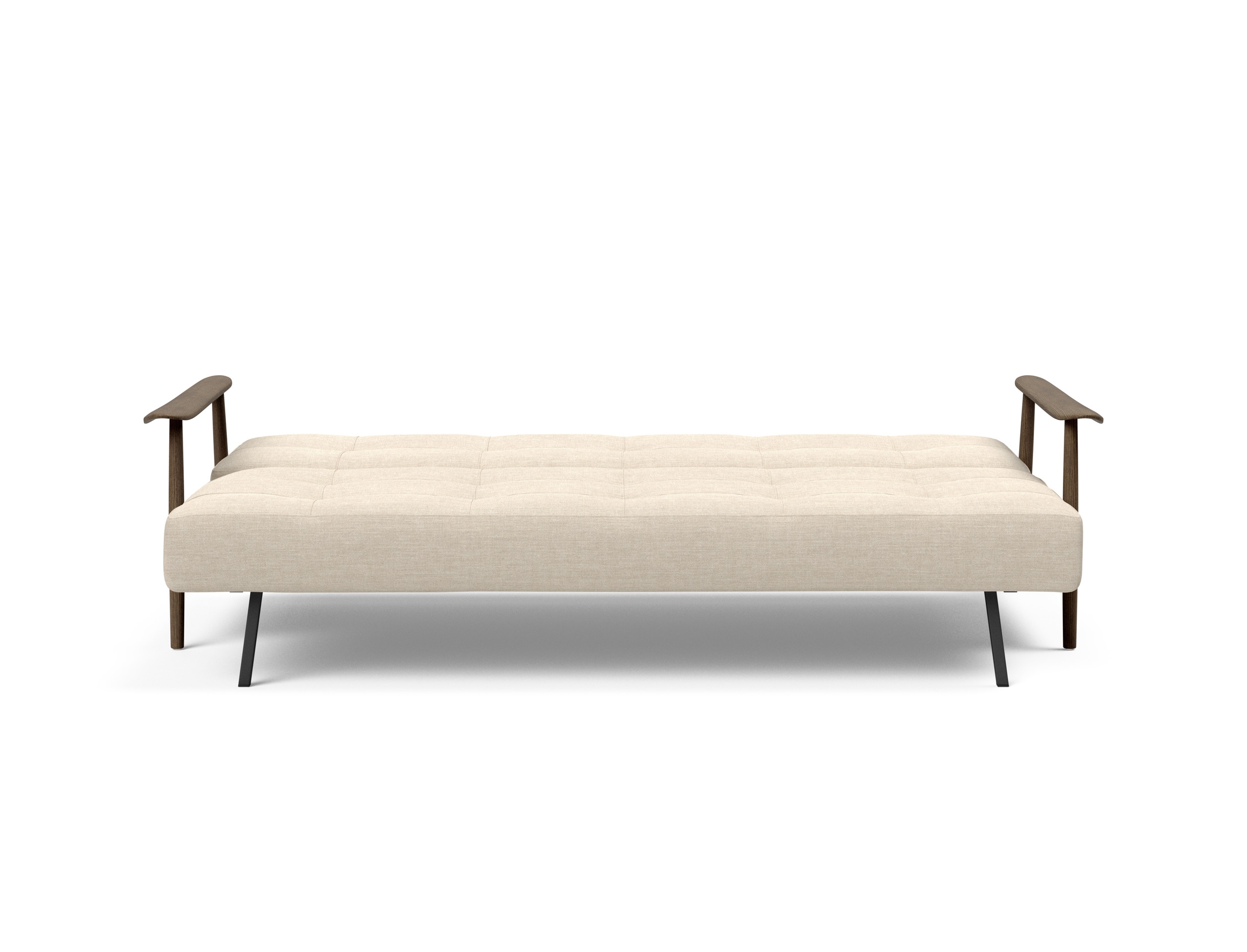 Caluma Quilt Fabric Sofa Bed w/Smoked Oak Arms & Legs