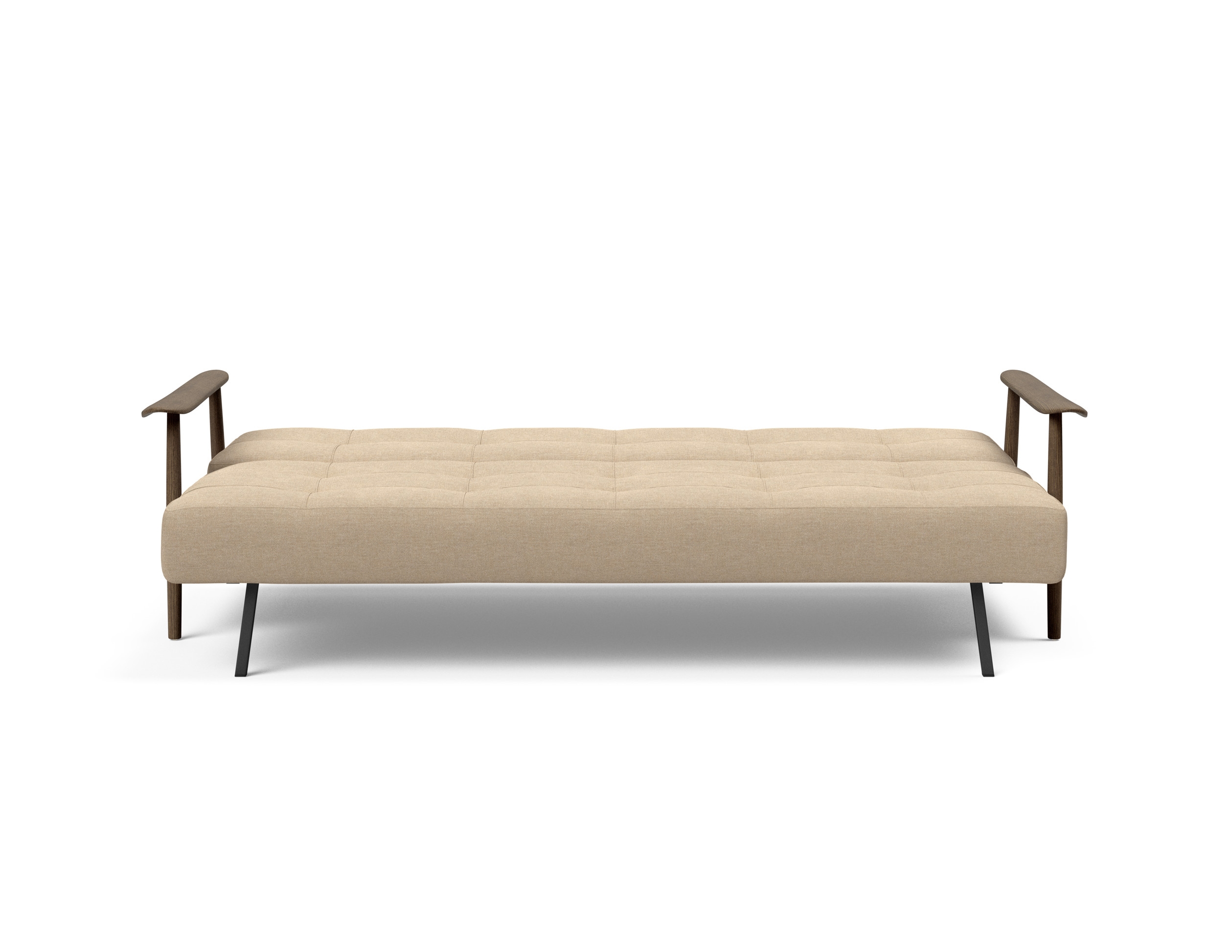 Caluma Quilt Fabric Sofa Bed w/Smoked Oak Arms & Legs