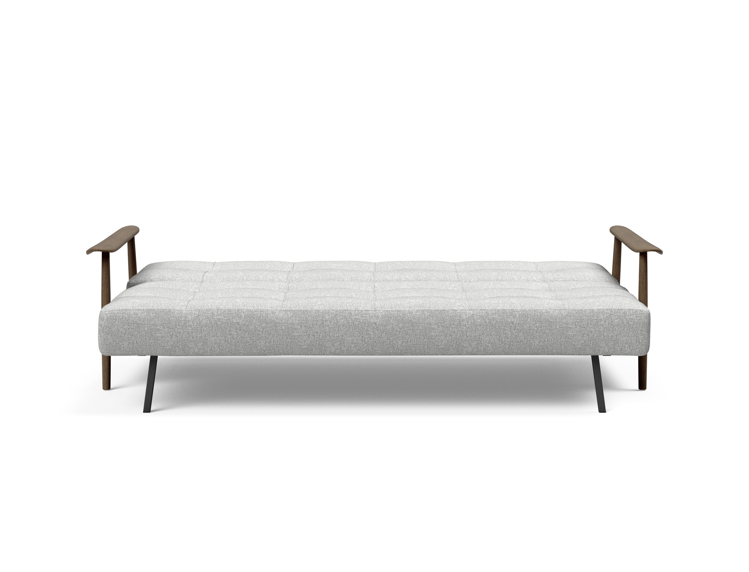 Caluma Quilt Fabric Sofa Bed w/Smoked Oak Arms & Legs