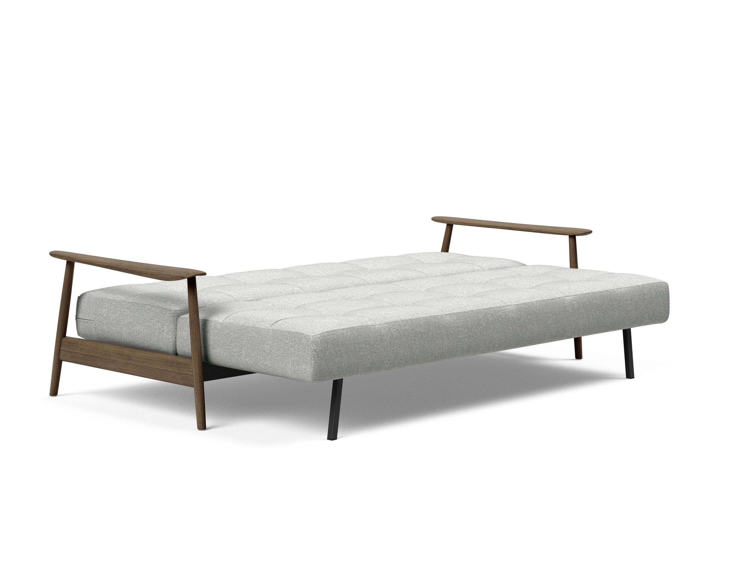 Caluma Quilt Fabric Sofa Bed w/Smoked Oak Arms & Legs
