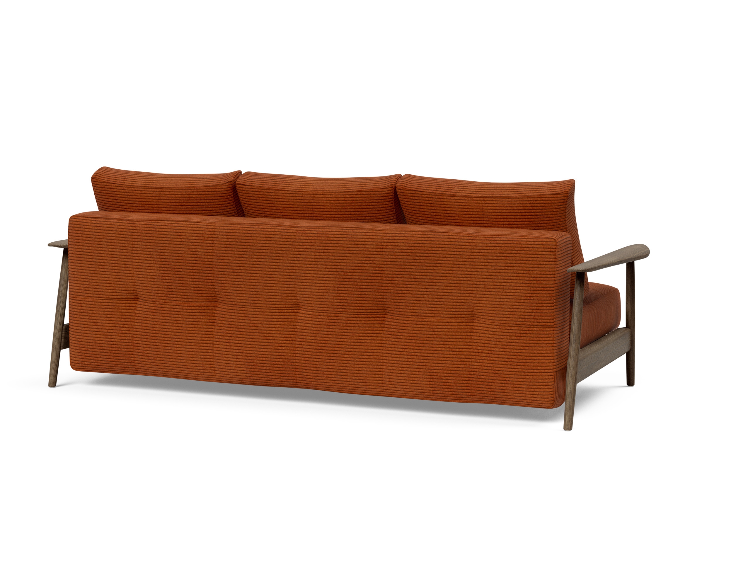Caluma Quilt Fabric Sofa Bed w/Smoked Oak Arms & Legs