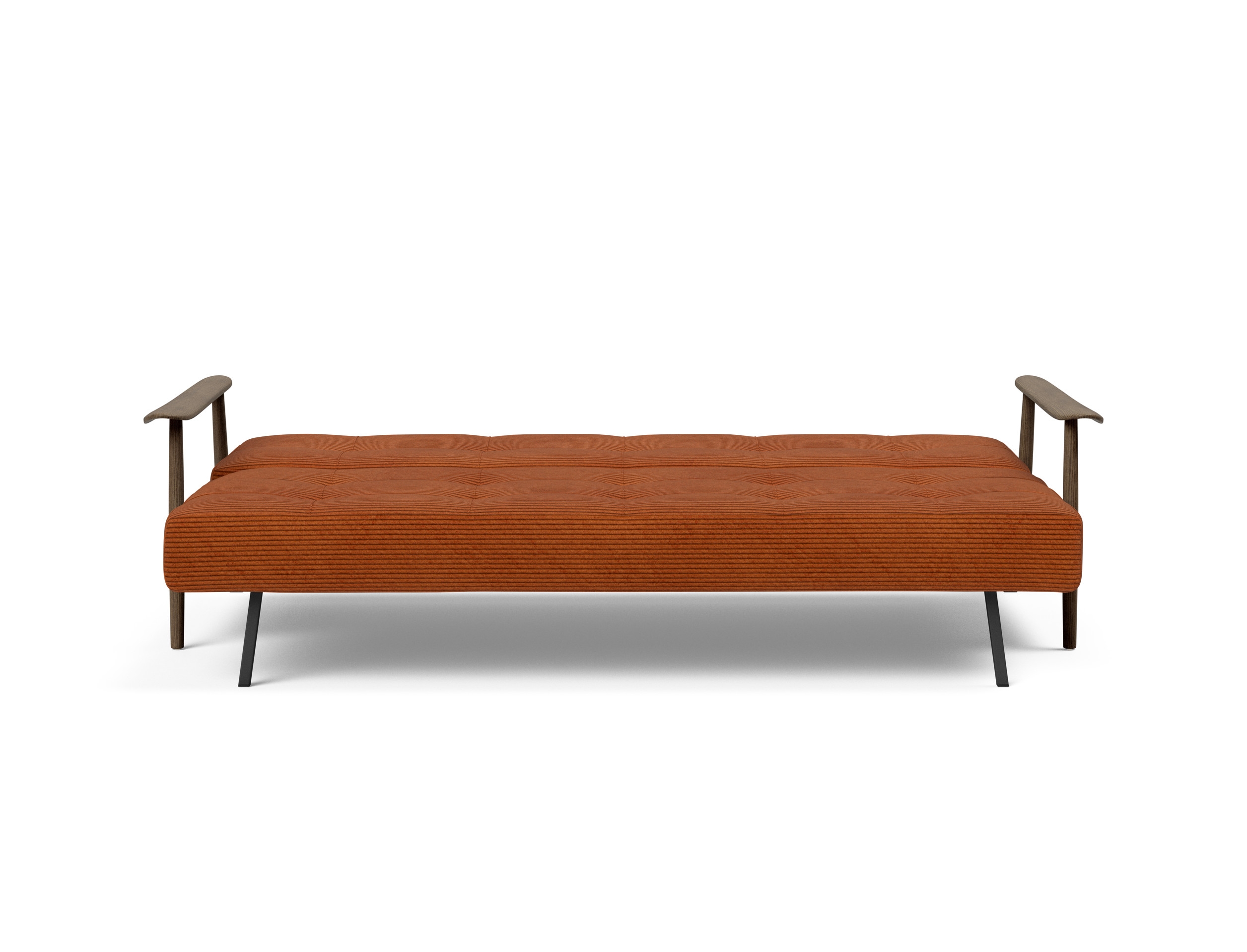 Caluma Quilt Fabric Sofa Bed w/Smoked Oak Arms & Legs