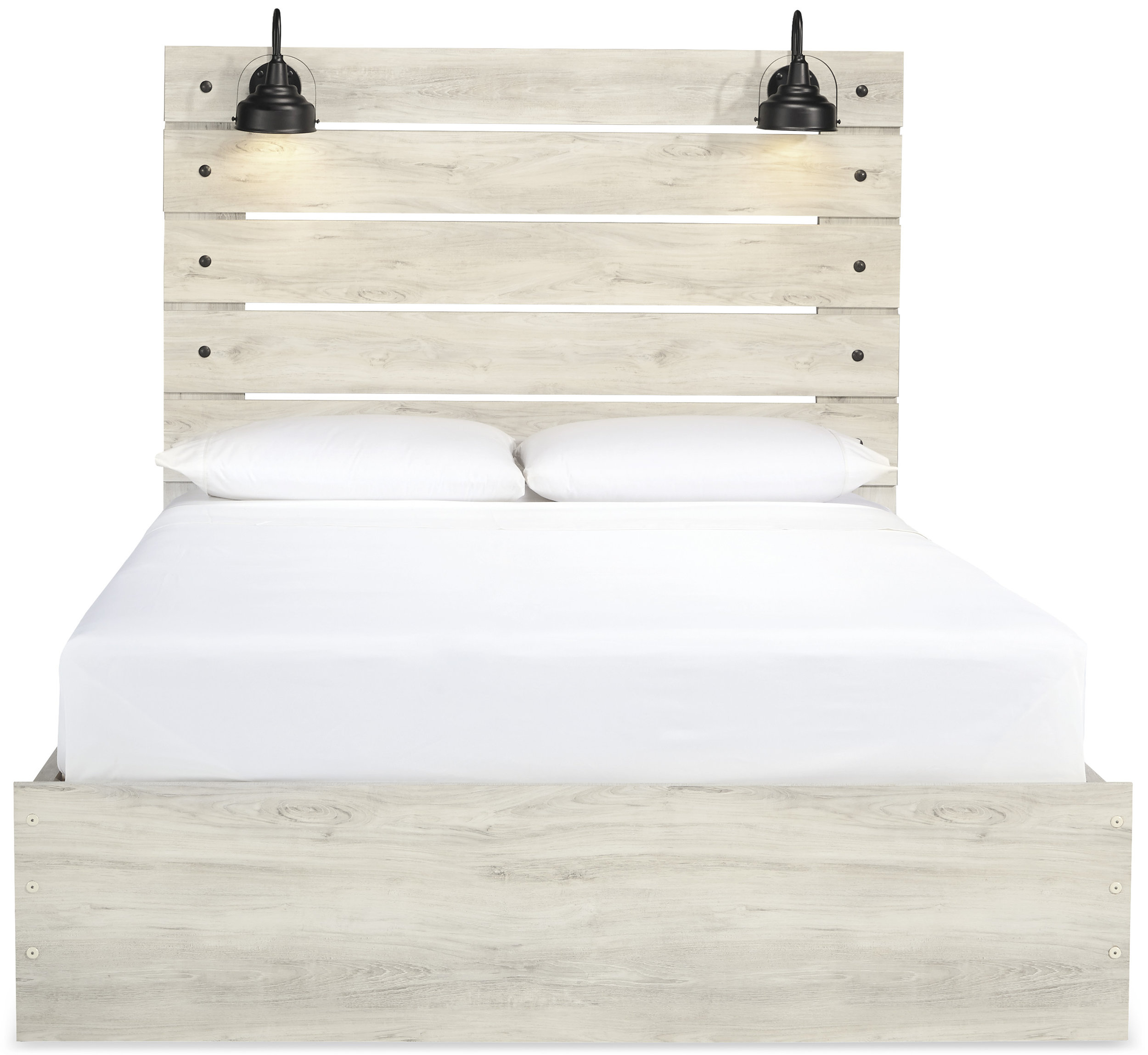 Cambeck MDF/Wood Veneer Panel Bedroom Set w/2 Storage Drawers