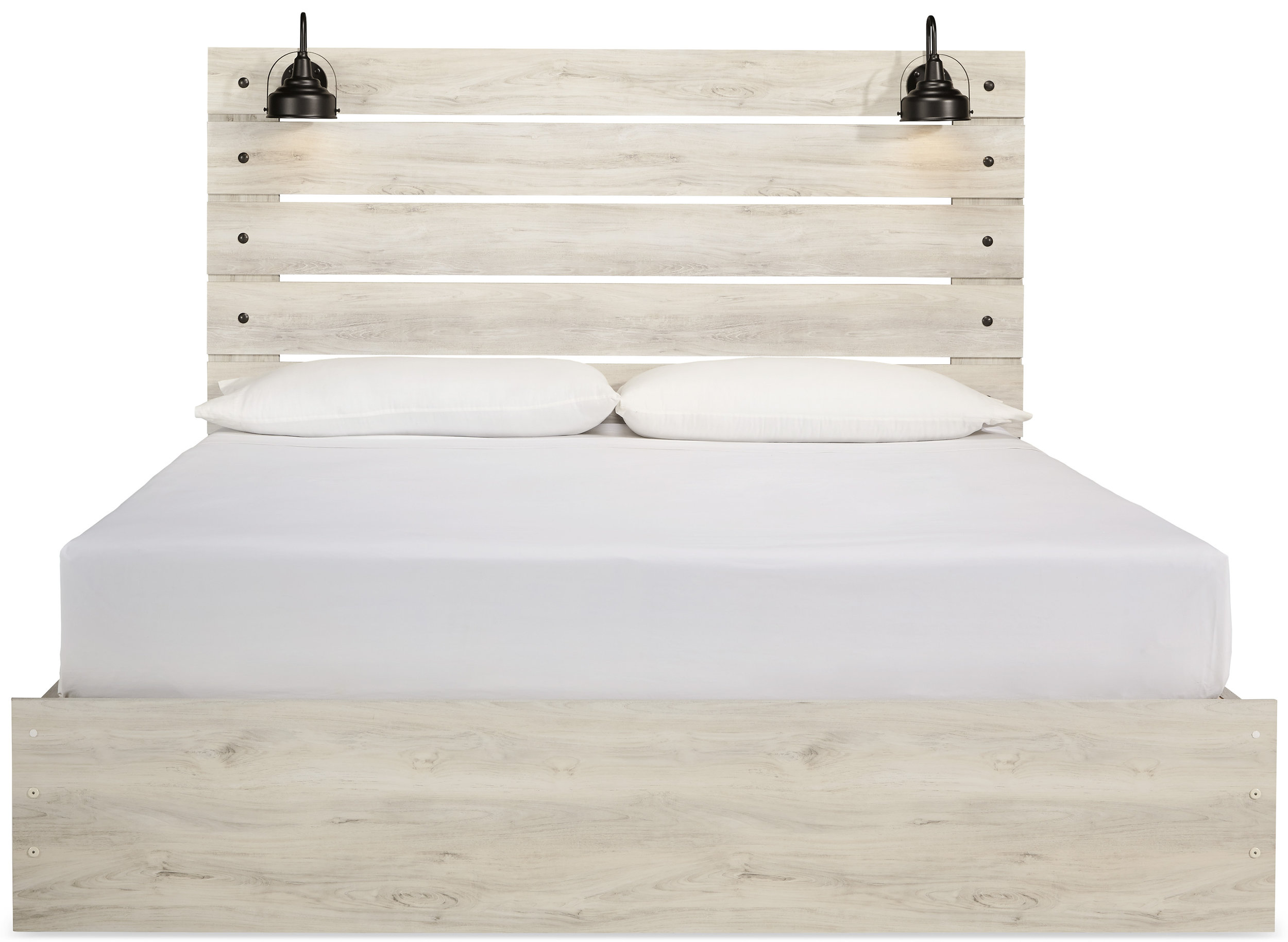 Cambeck MDF/Wood Veneer Panel Bedroom Set w/2 Storage Drawers
