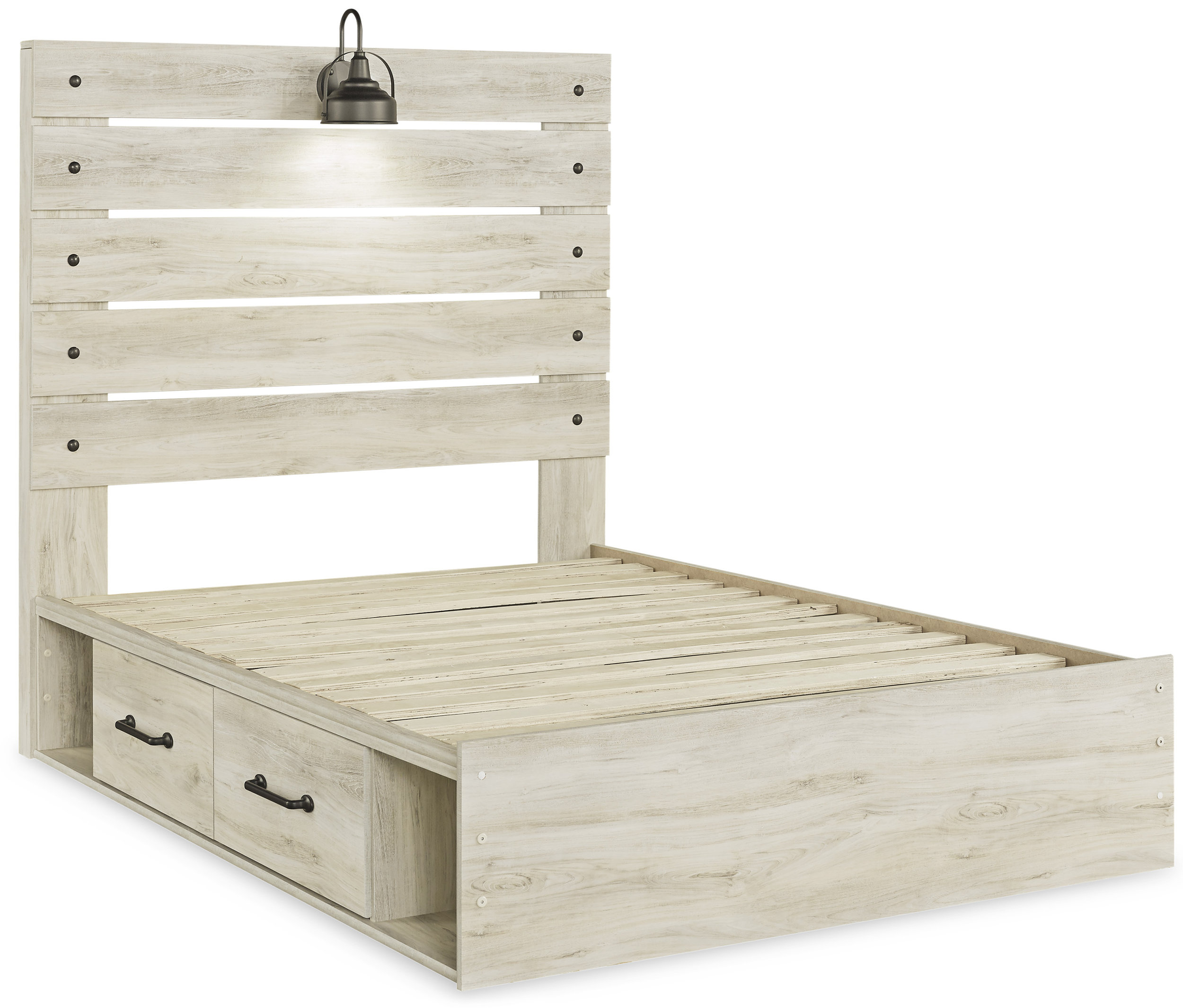 Cambeck MDF/Wood Veneer Panel Bedroom Set w/2 Storage Drawers