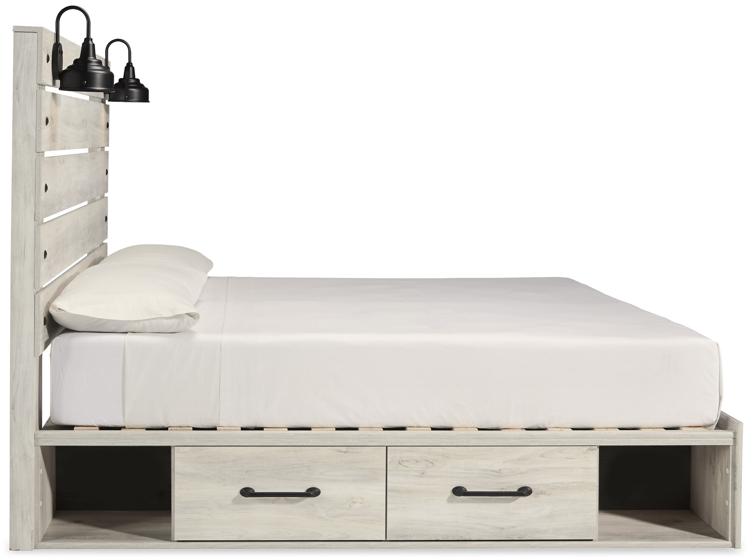 Cambeck MDF/Wood Veneer Panel Bedroom Set w/4 Storage Drawers