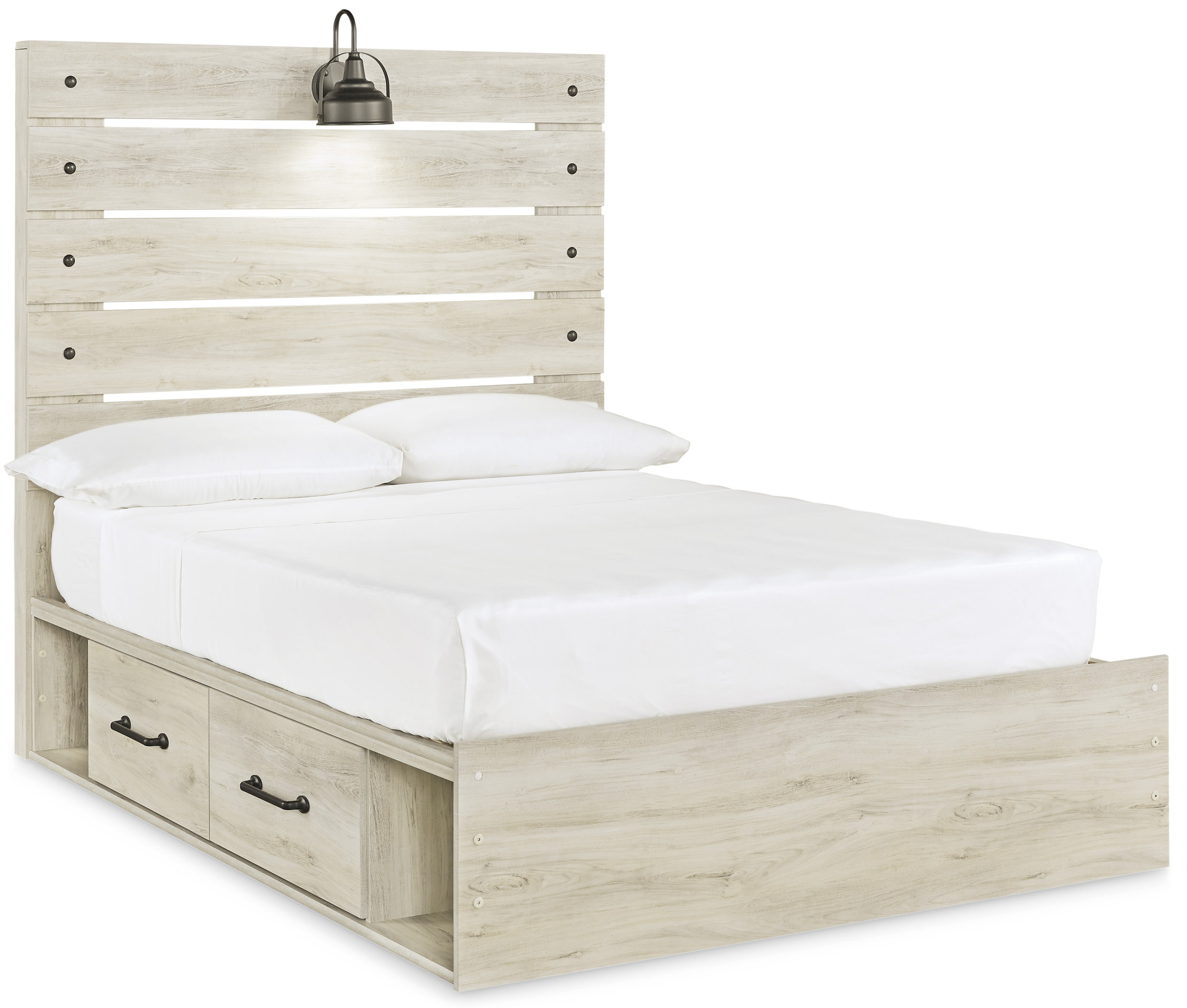 Cambeck MDF/Wood Veneer Panel Bedroom Set w/4 Storage Drawers